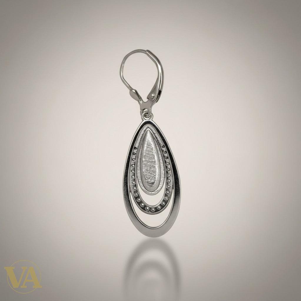 Boucles d'Oreilles Femme Pendantes Argent 925 – Triple Anneau & Zirconium-Vindicta : Bijoux Argent 925 Massif, Luxe et Héritage