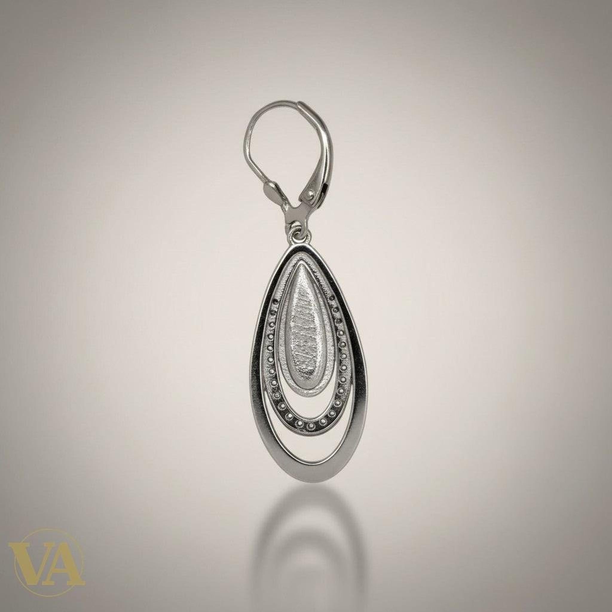 Boucles d'Oreilles Femme Pendantes Argent 925 – Triple Anneau & Zirconium - Argent 925 - Vindicta