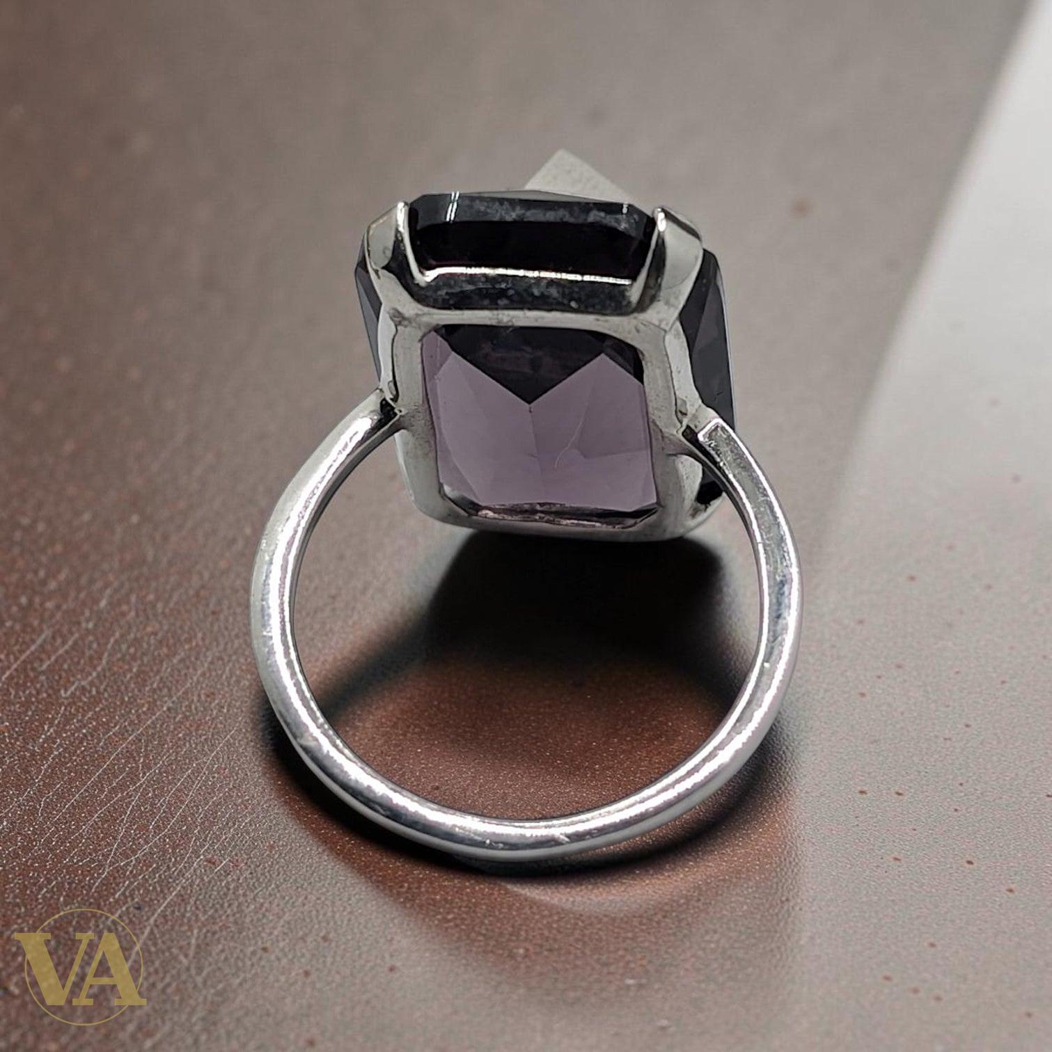Bague femme argent 925 Améthyste taille émeraude-Vindicta : Bijoux Argent 925 Massif, Luxe et Héritage