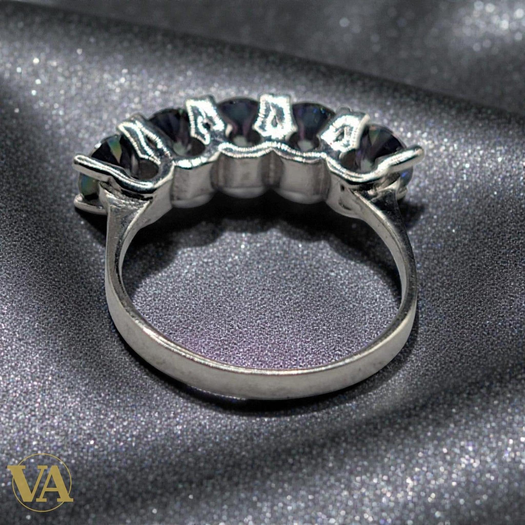 Bague femme Argent 925 Massif Topaze Mystique Multi-Pierres | Bijoux Vindicta