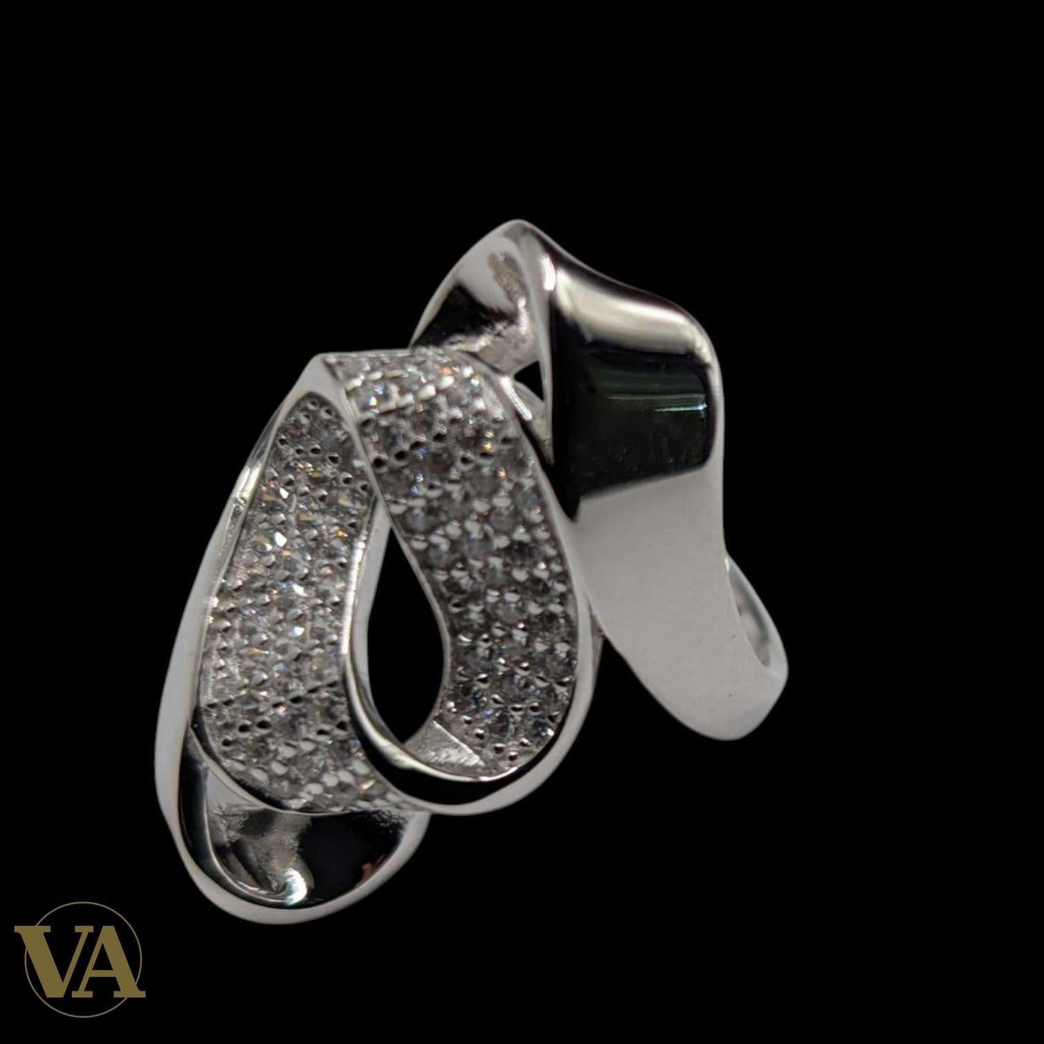 Bague Femme Argent 925 Zircon – Design Moderne & Pavage Étincelant - Argent 925 - Vindicta