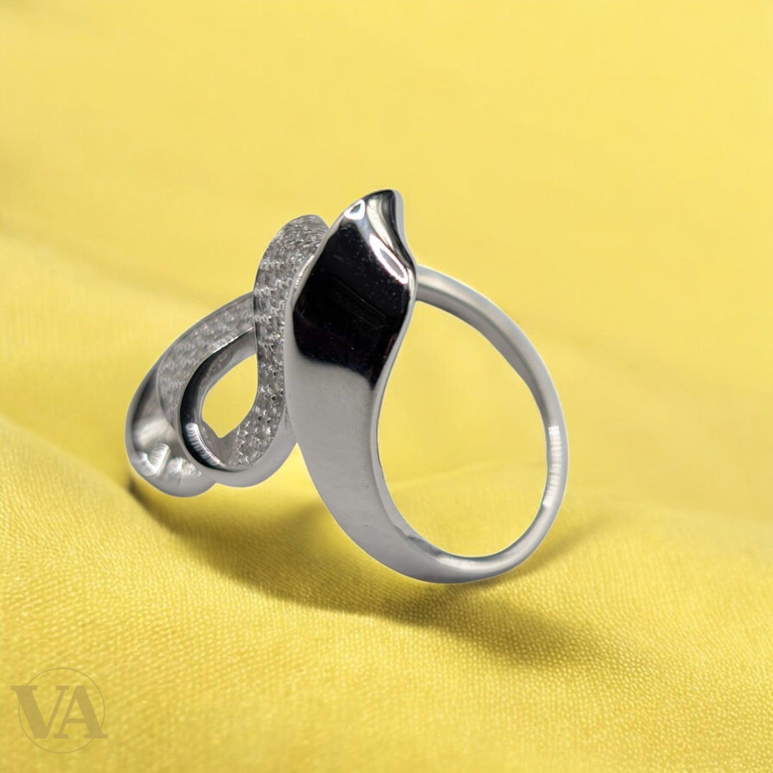 Bague Femme Argent 925 Zircon – Design Moderne & Pavage Étincelant