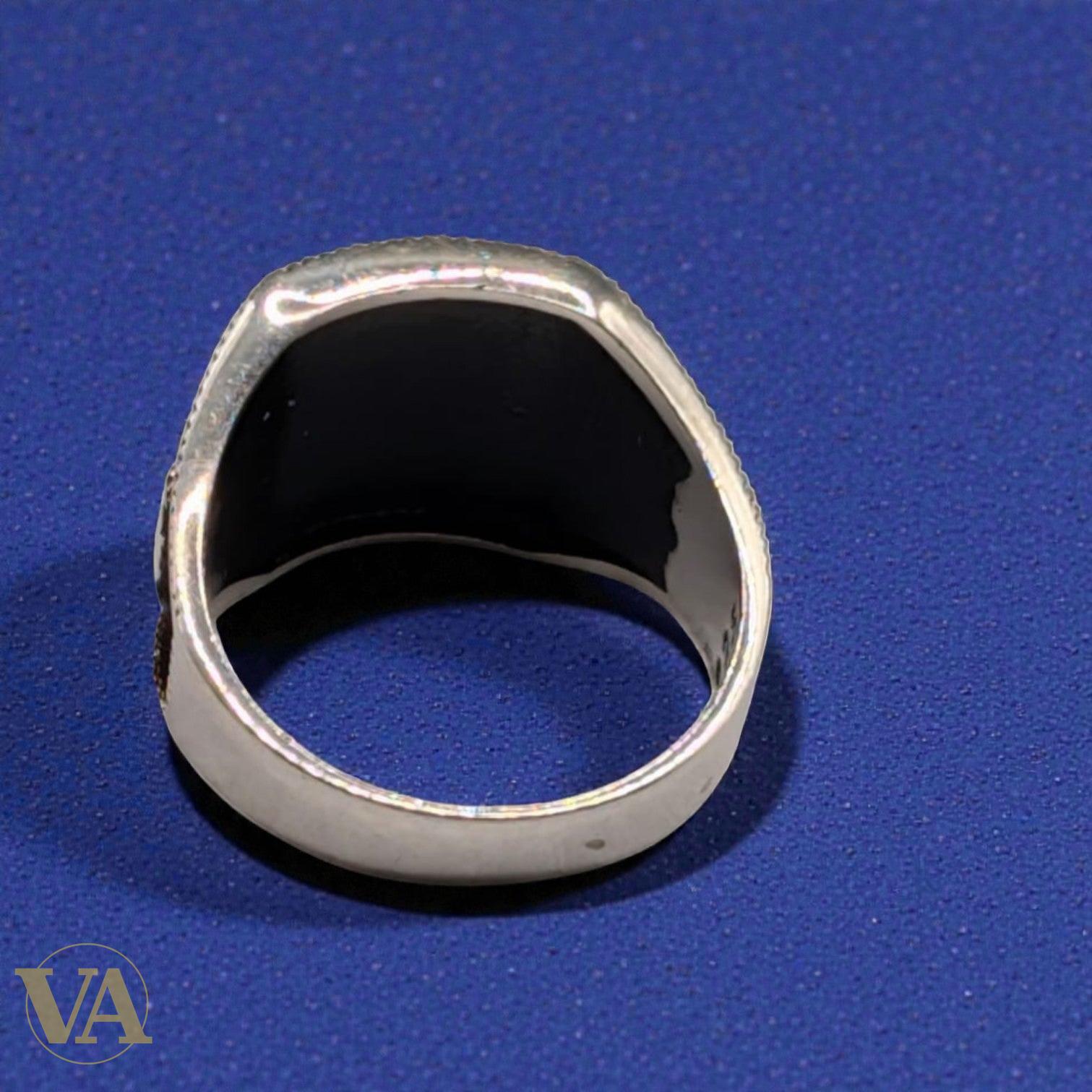 Bague Homme Argent 925 Ancre Marine – Motif Nautique Oxydé | Bijoux Vindicta