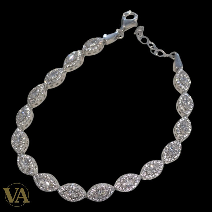 Bracelet Femme Argent 925 Oxydes Blancs – Brillance Intemporelle