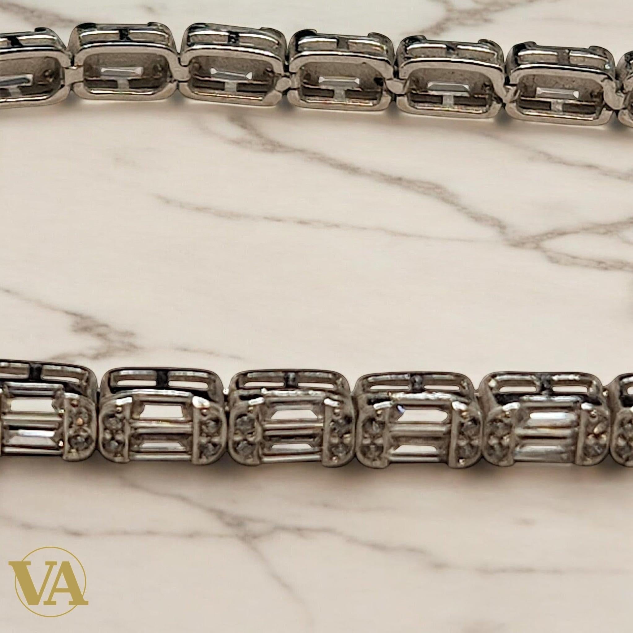 Bracelet Femme Argent 925 – Tennis Élégant à Oxydes Rectangulaires | Bijoux Vindicta