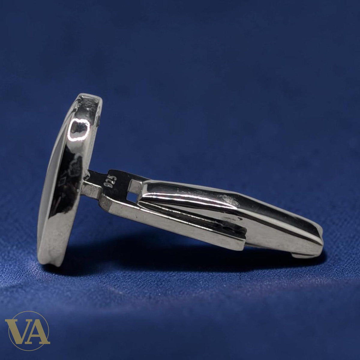 Boutons de manchette homme argent 925 et onyx noir ronds à bandes - Argent 925 - Vindicta
