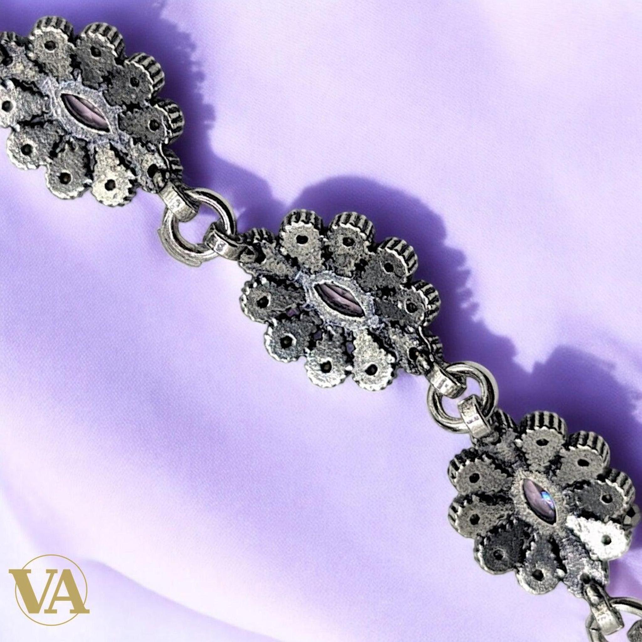 Bracelet Femme Argent 925 Améthyste & Marcassite Vintage | Bijoux Vindicta