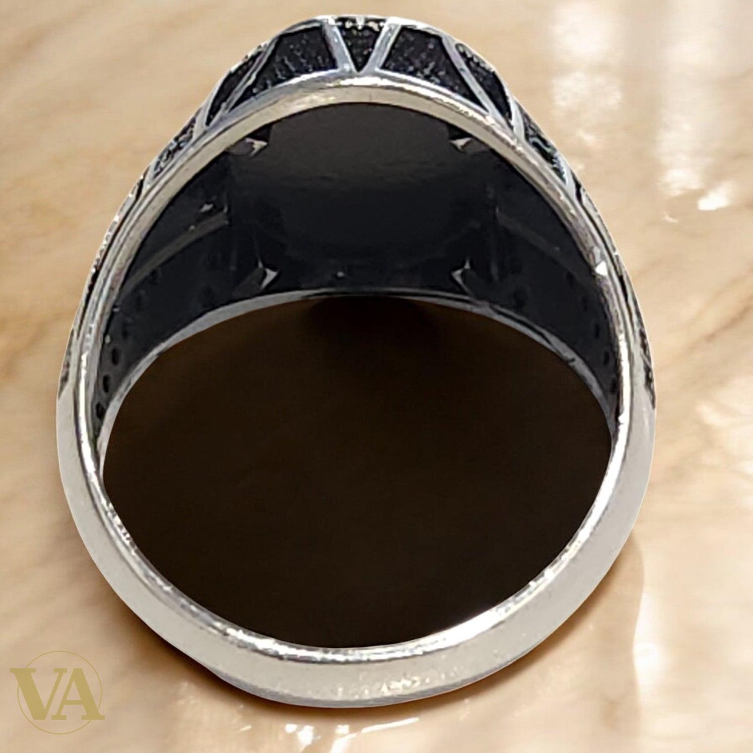 Bague Homme Argent 925 Onyx Noire Facettée – Puissance & Élégance