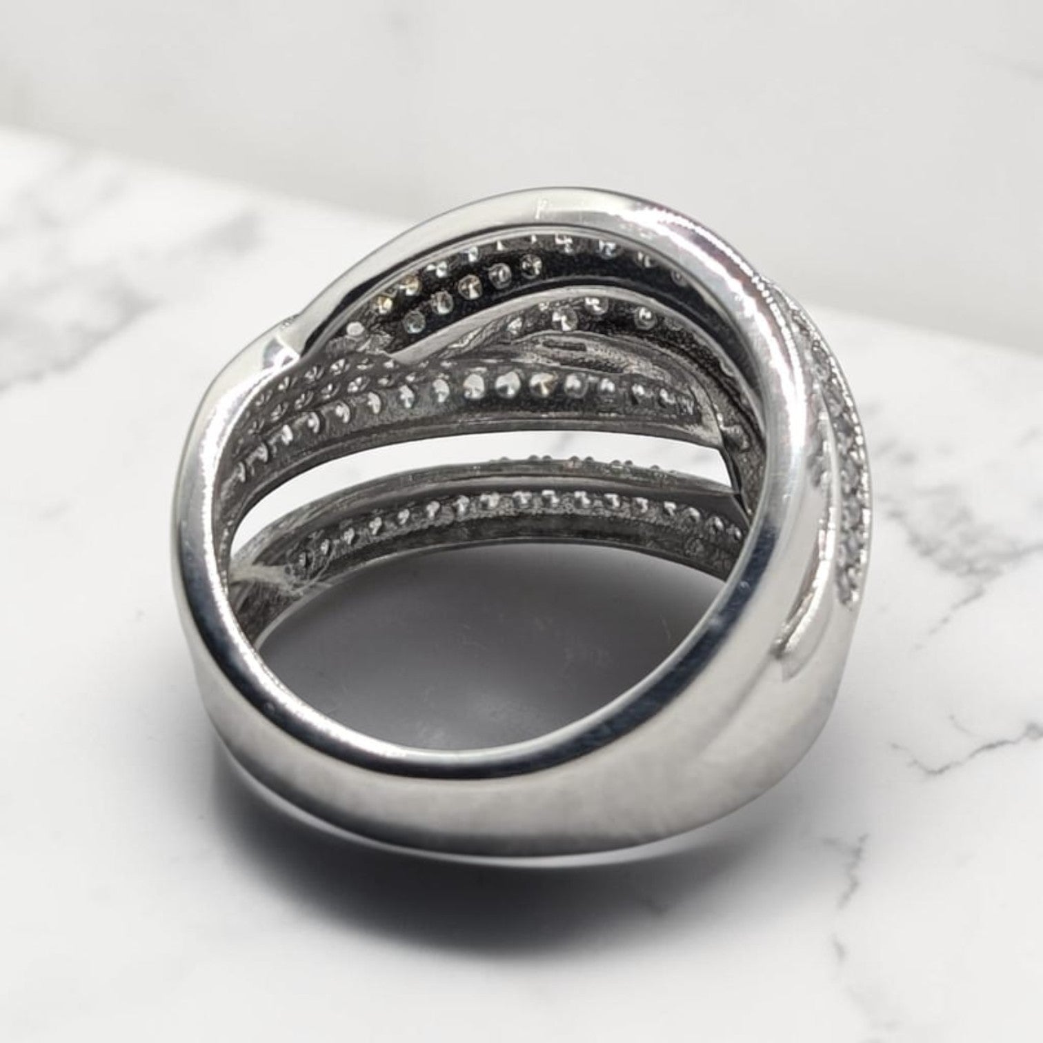 Bague Femme Argent 925 Pavé Zirconium Blanc Rubans Entrelacés-Vindicta : Bijoux Argent 925 Massif, Luxe et Héritage