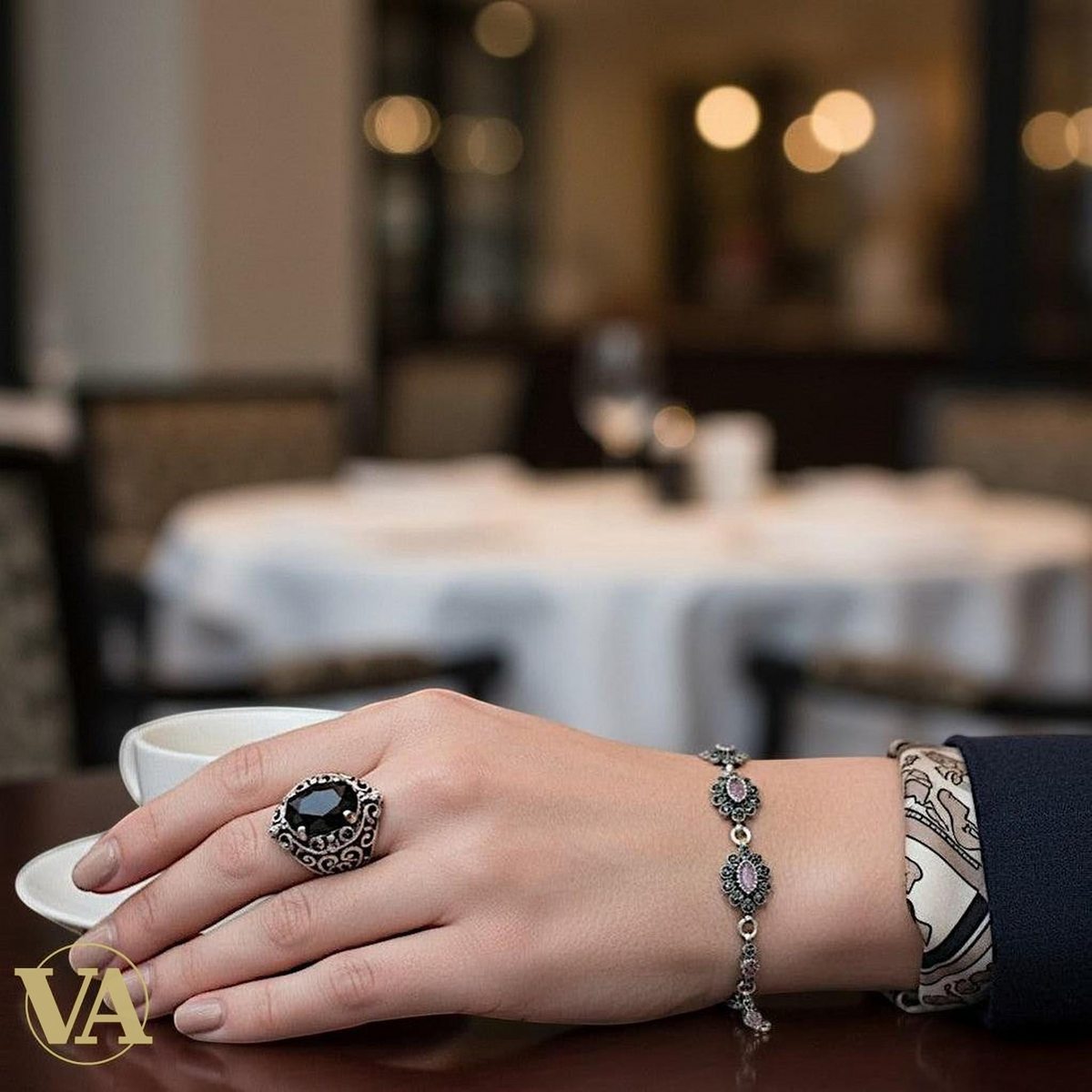 Bracelet Femme Argent 925 Améthyste & Marcassite Vintage