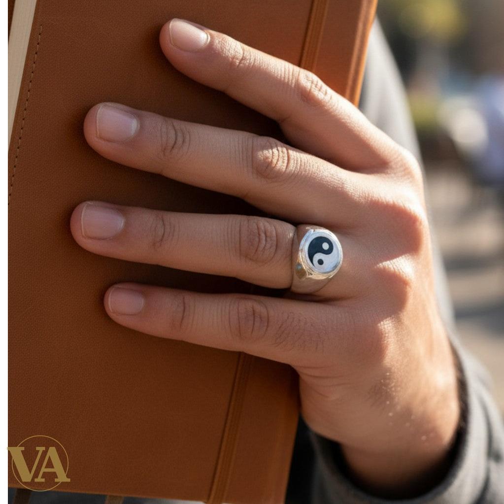 Bague Homme Argent 925 – Symbole Yin Yang