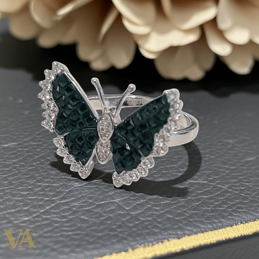 Bague femme Papillon Argent 925 Vert Émeraude – Style Moderne - Argent 925 - Vindicta