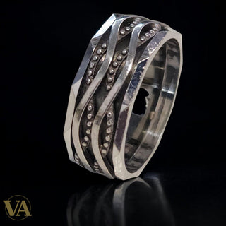 Anneau Homme Argent 925 – Design Torsadé Martelé