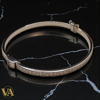 Bracelet Jonc Femme Argent 925 – Motif Grec Épuré