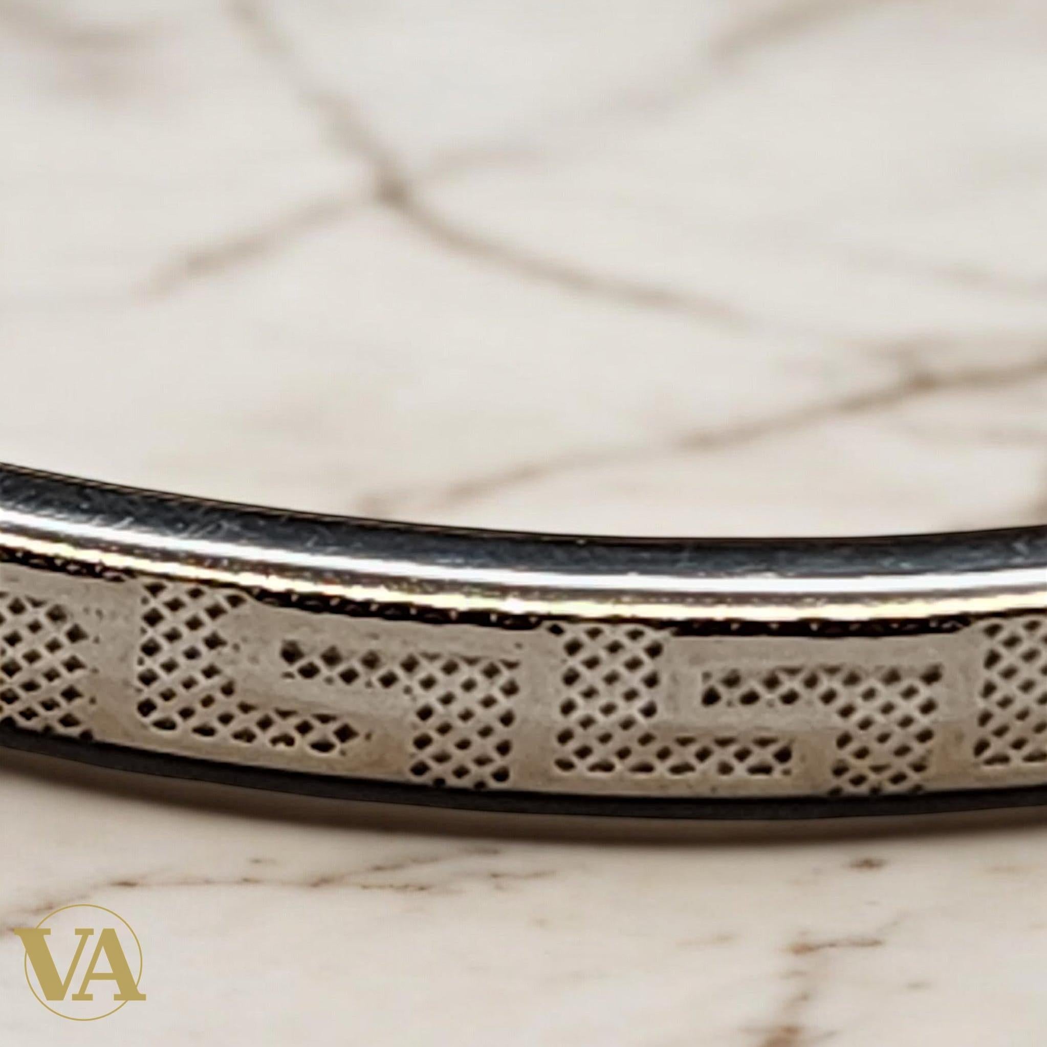 Bracelet Jonc Femme Argent 925 – Motif Grec Épuré