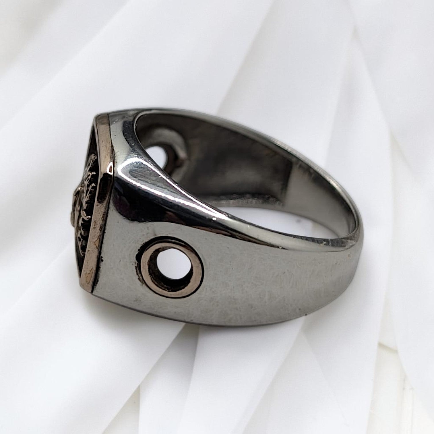 Chevalière Homme Argent 925 Aigle Bicéphale Couronné Pavé Noir-Vindicta : Bijoux Argent 925 Massif, Luxe et Héritage