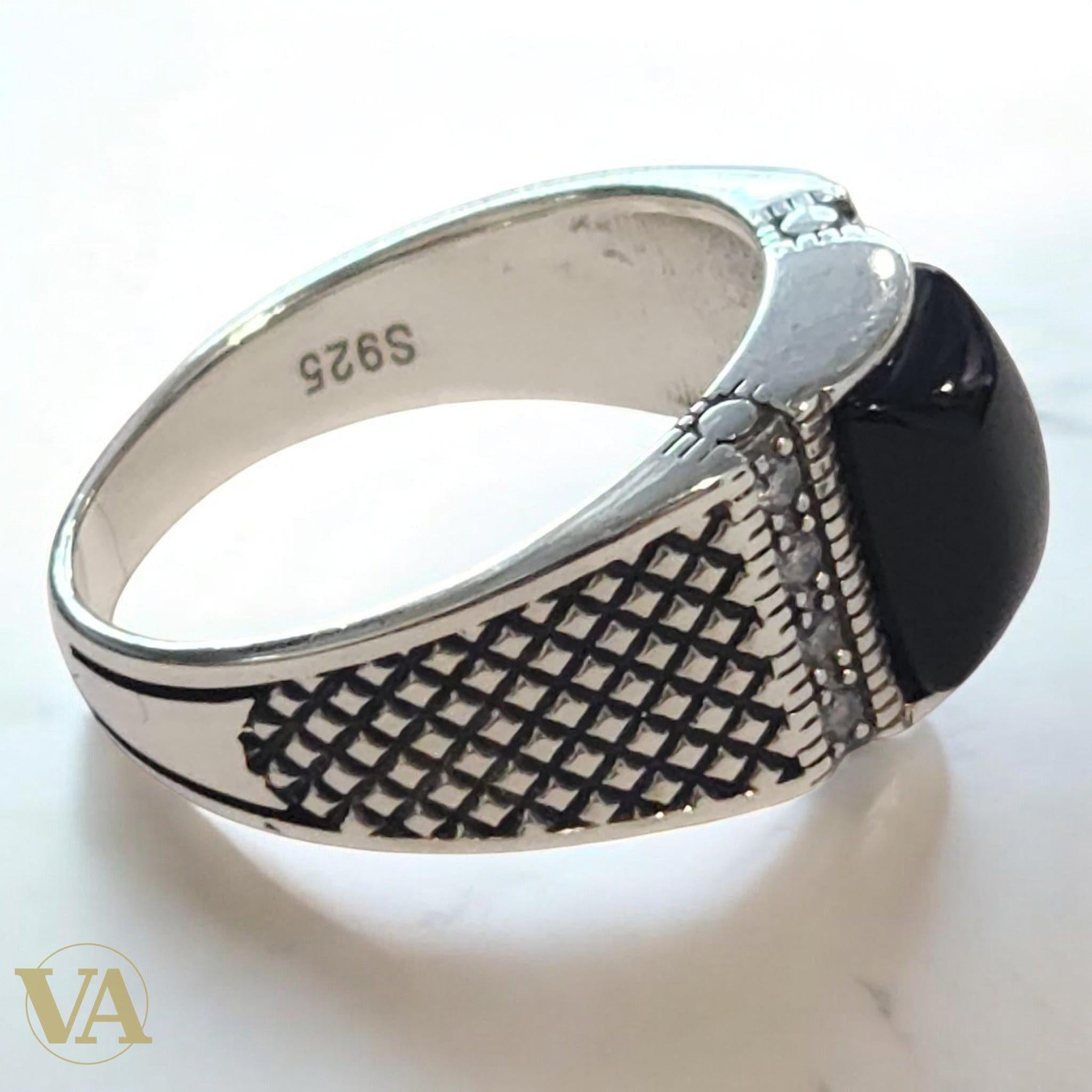 Bague Homme Argent 925 Onyx Noire – Élégance & Sobriété | Bijoux Vindicta