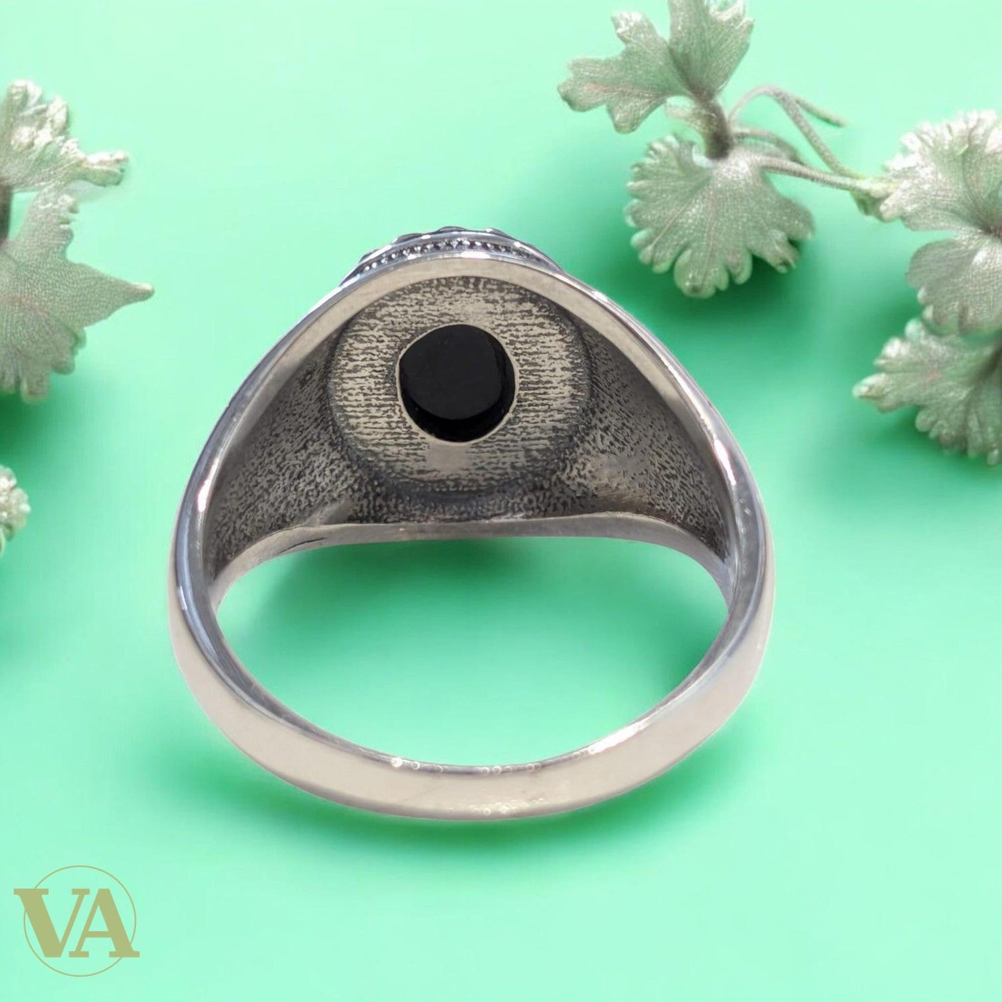 Bague Homme Argent 925 – Onyx Noir Naturel - Argent 925 - Vindicta
