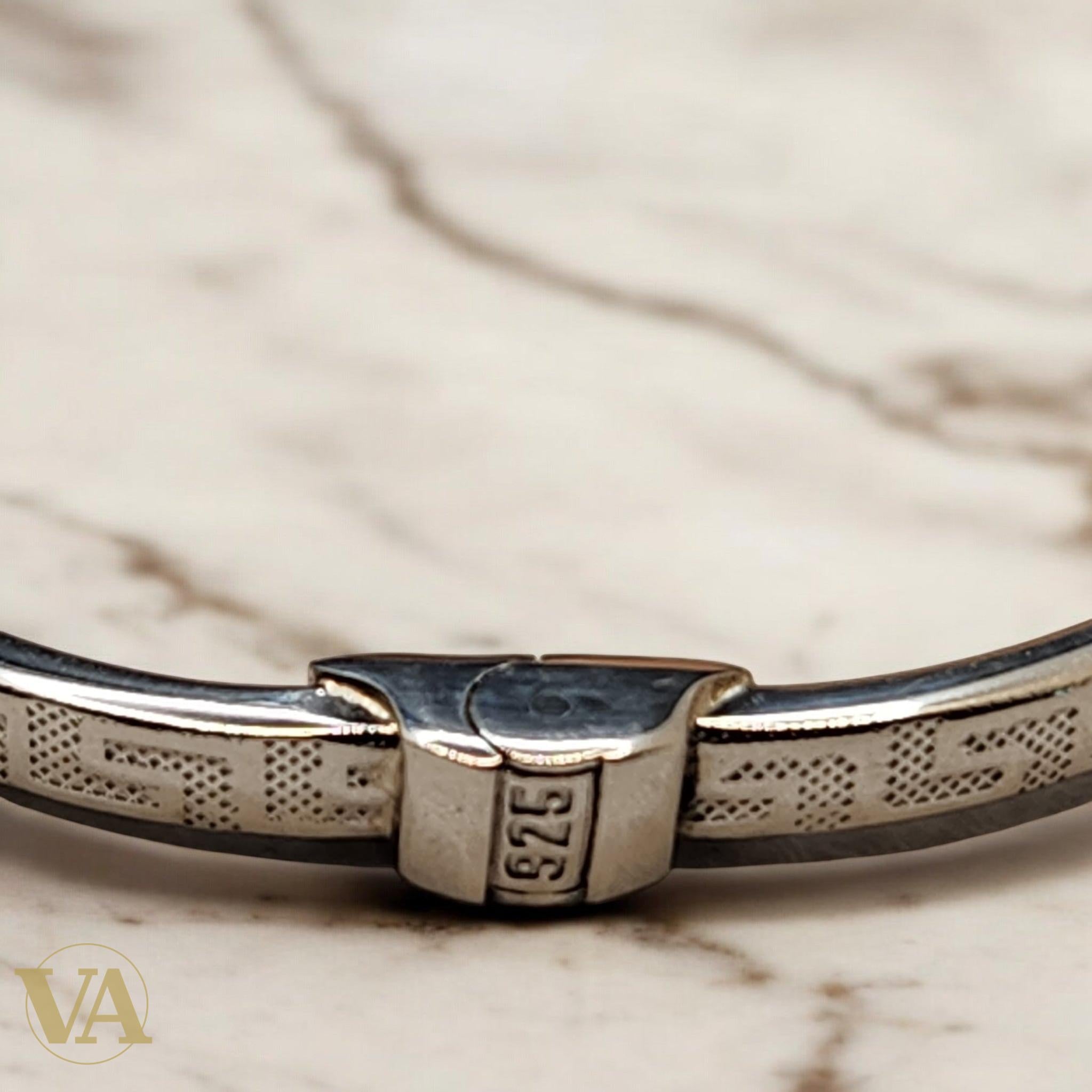 Bracelet Jonc Femme Argent 925 – Motif Grec Épuré