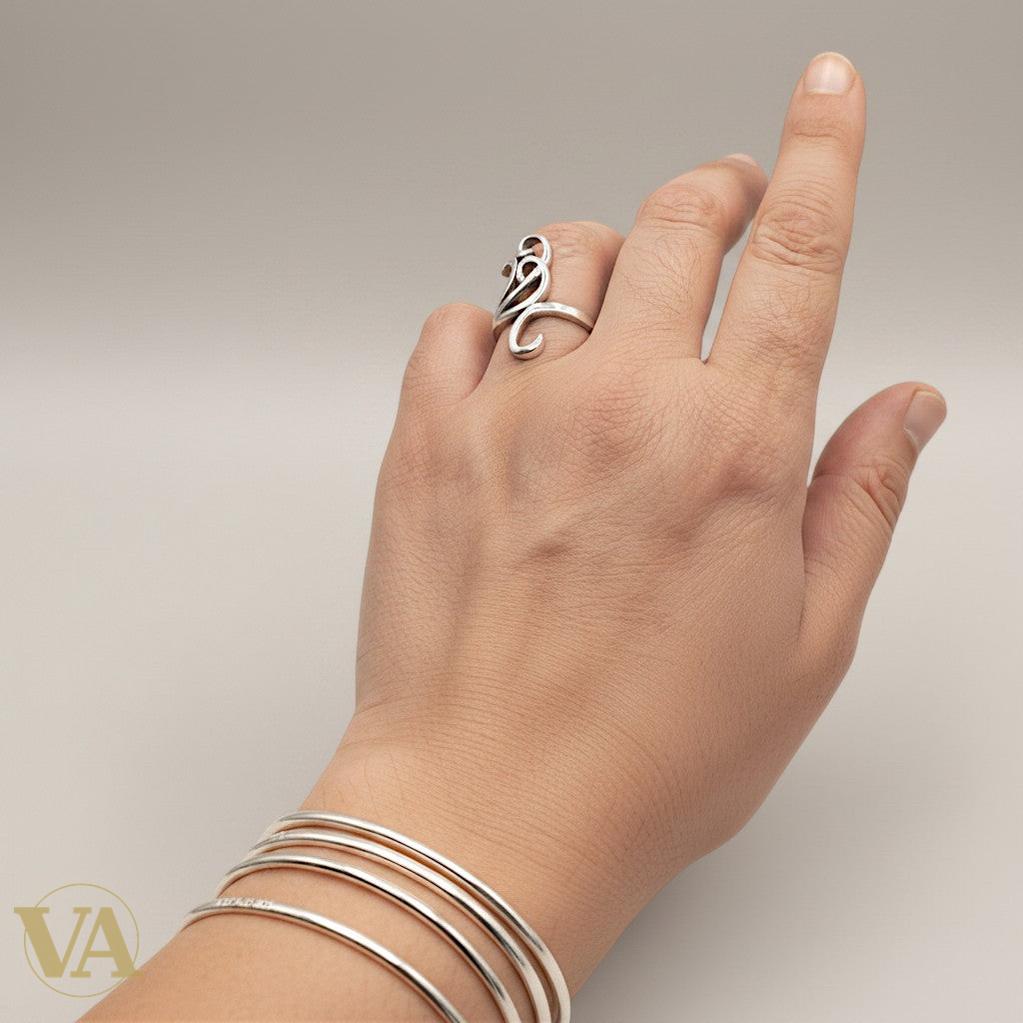 Bague femme argent 925 Clé de Sol ajourée-Vindicta : Bijoux Argent 925 Massif, Luxe et Héritage
