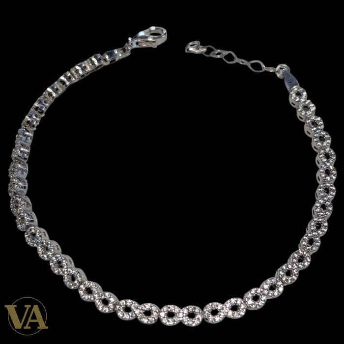 Bracelet Femme Argent 925 Oxydes Noirs – Contraste Élégant