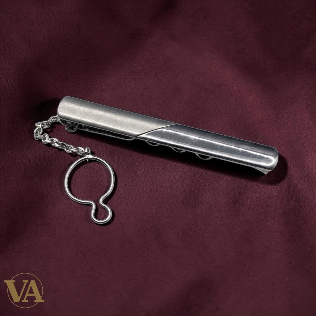 Pince à cravate homme argent 925 lisse à chaîne - Argent 925 - Vindicta