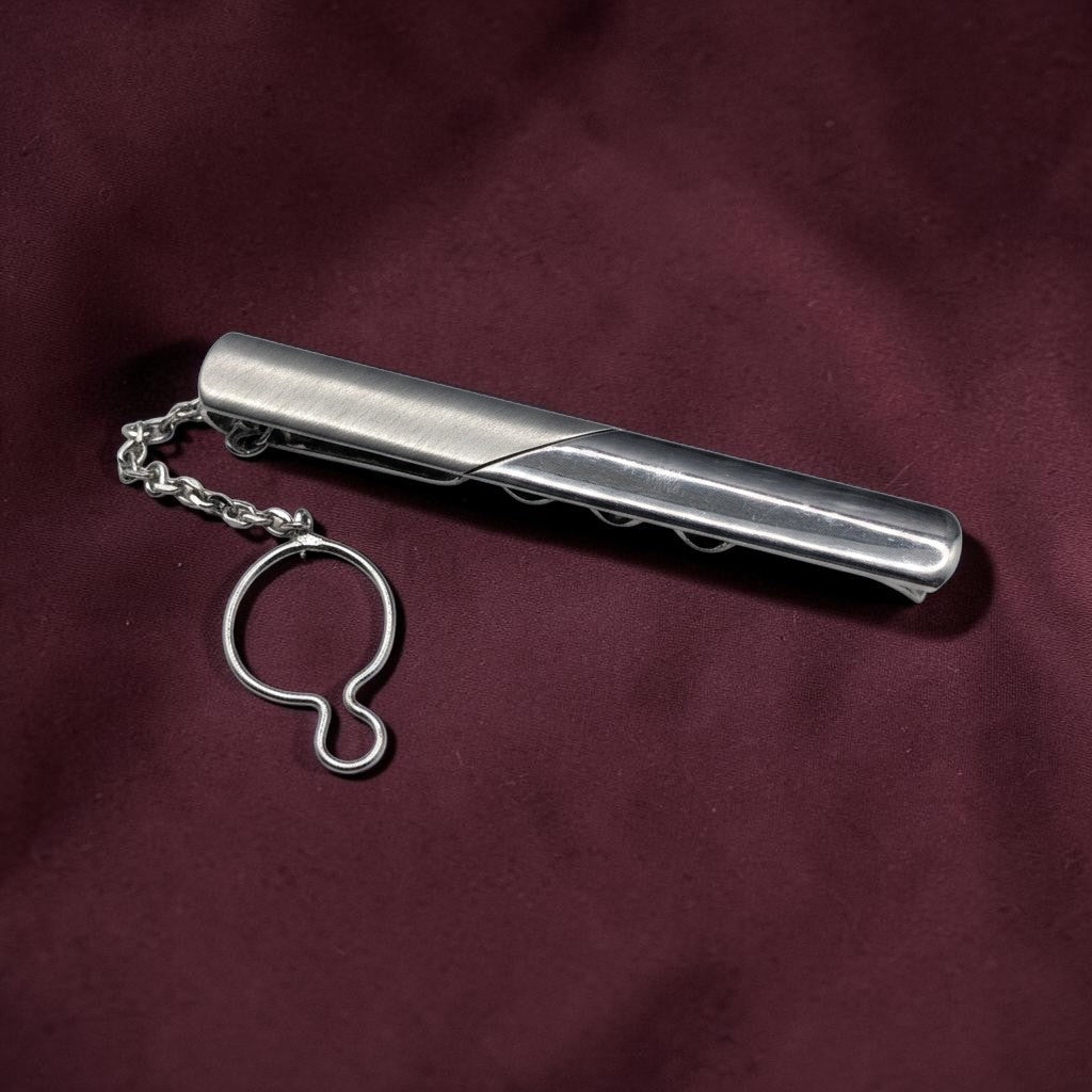 Pince à cravate homme argent 925 lisse à chaîne - Argent 925 - Vindicta