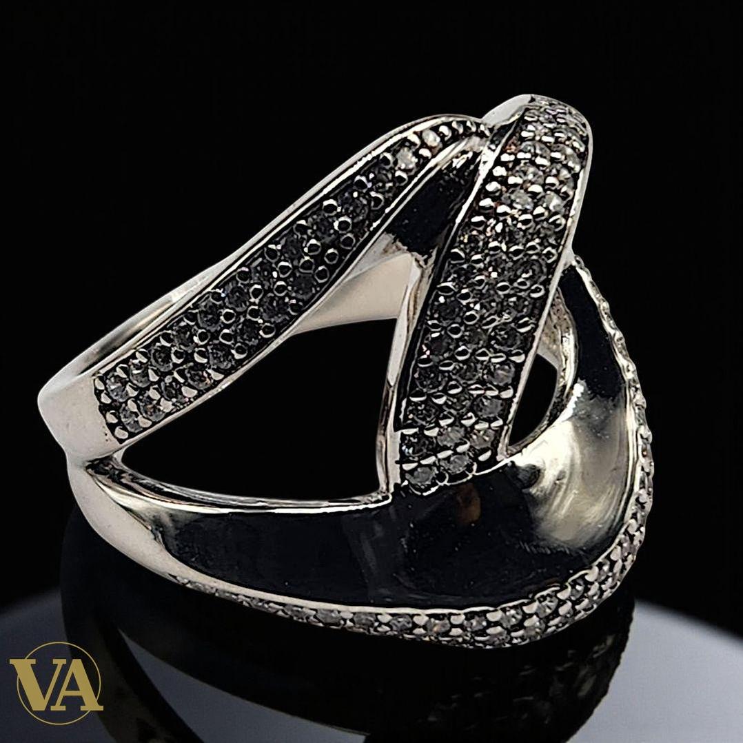 Bague femme en argent 925 design entrelacé