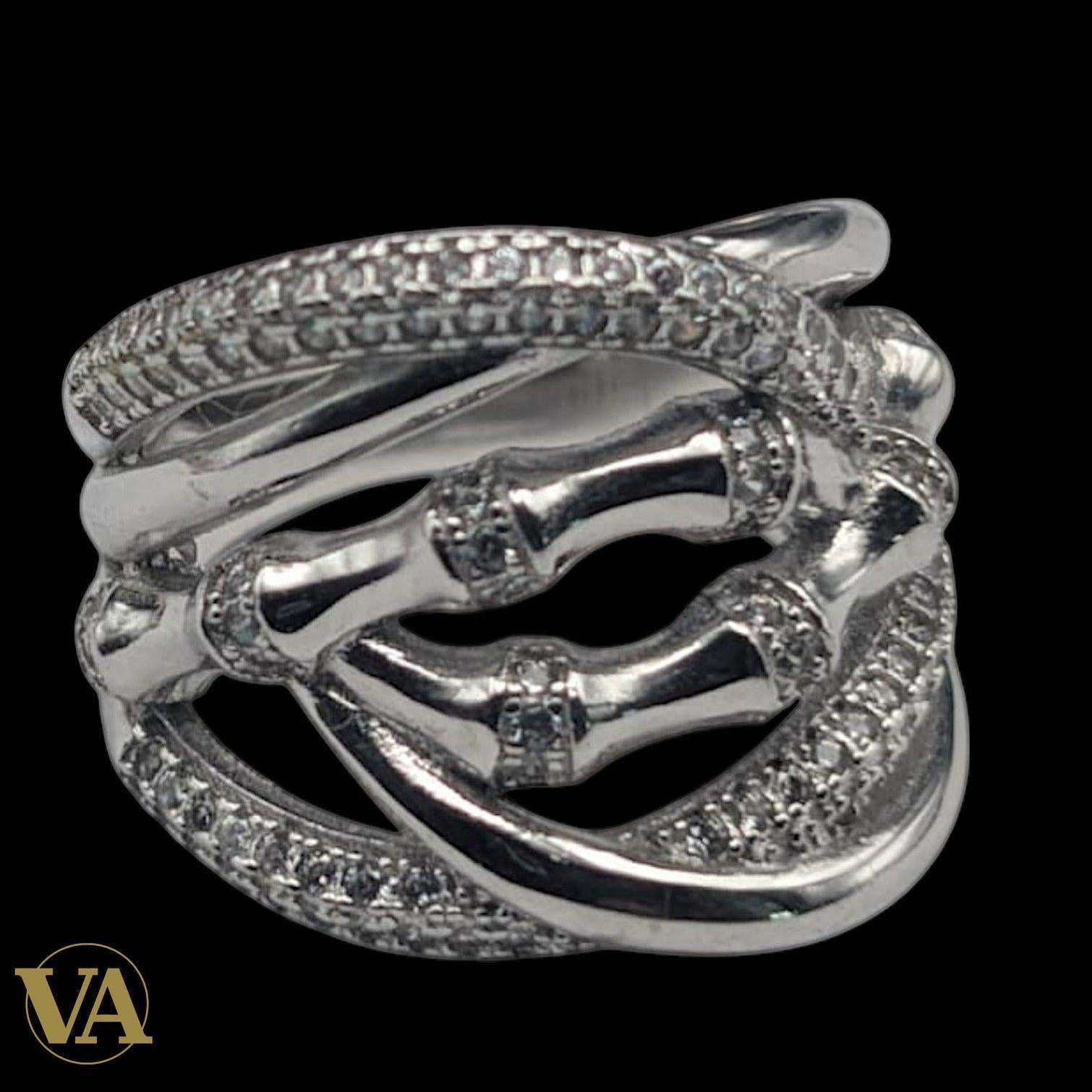 Bague femmes Argent 925 Entrelacs Oxydes Blancs