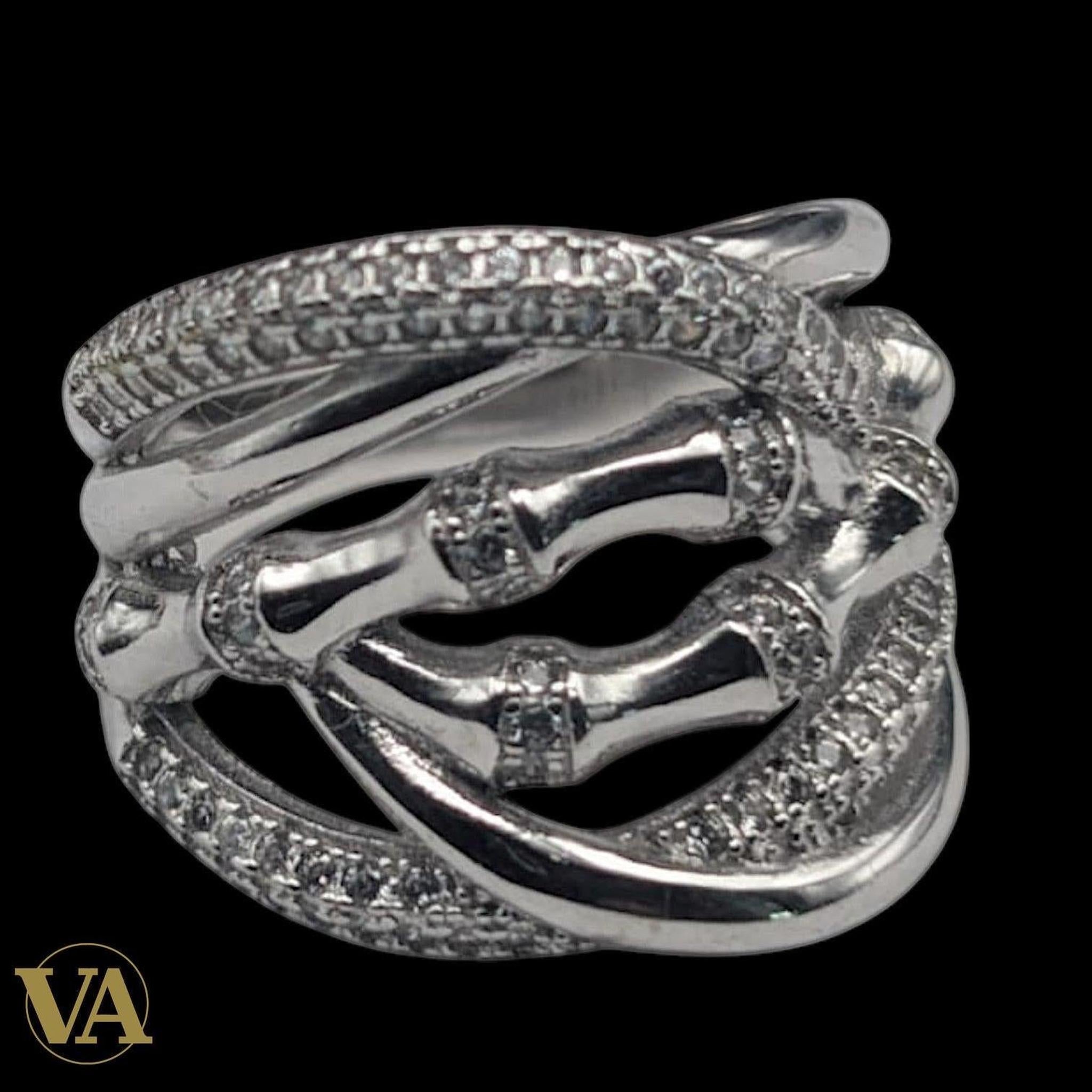 Bague Femme femmes Argent 925 Entrelacs Oxydes Blancs - Argent 925 - Vindicta