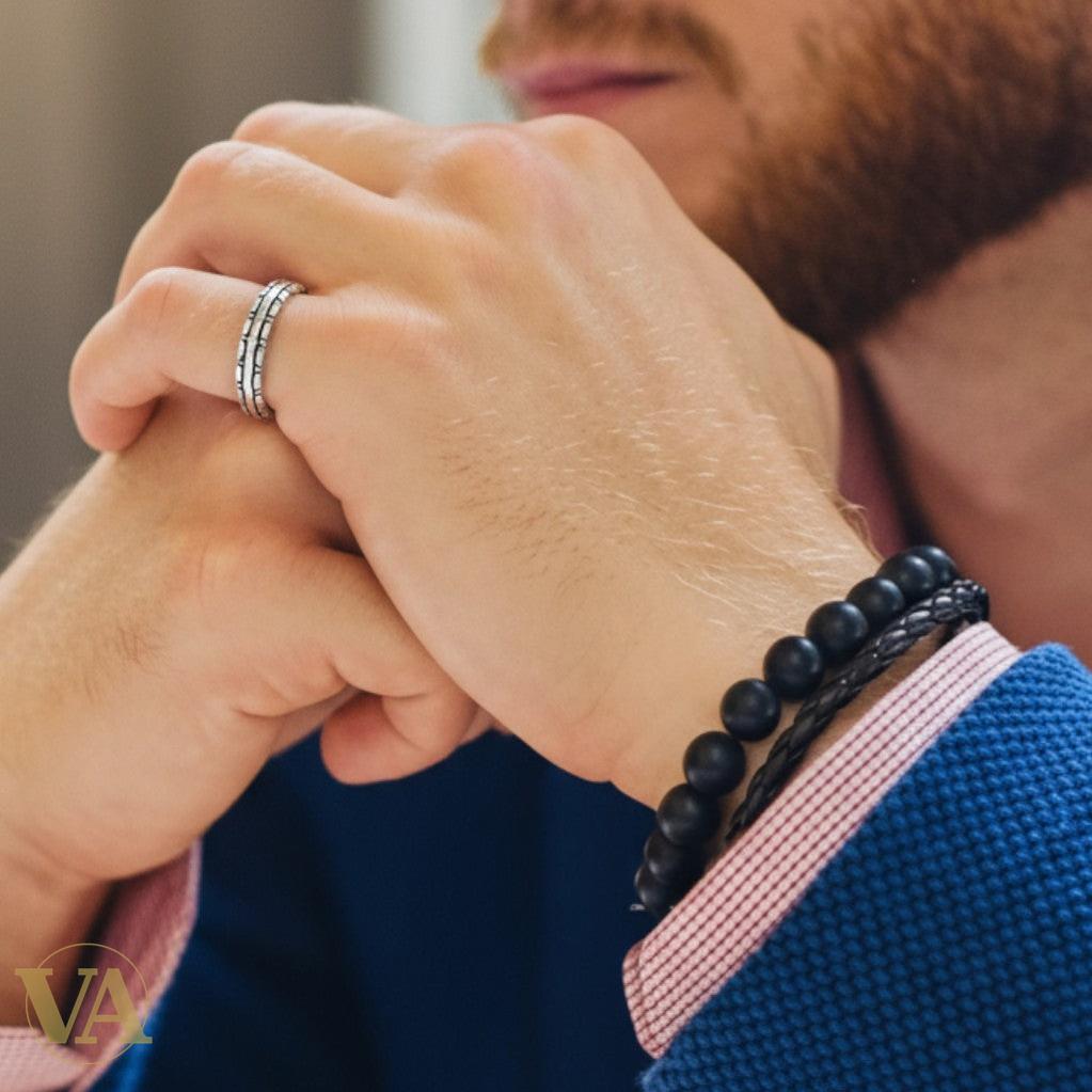 Anneau Homme Argent 925 – Motif Relief Classique