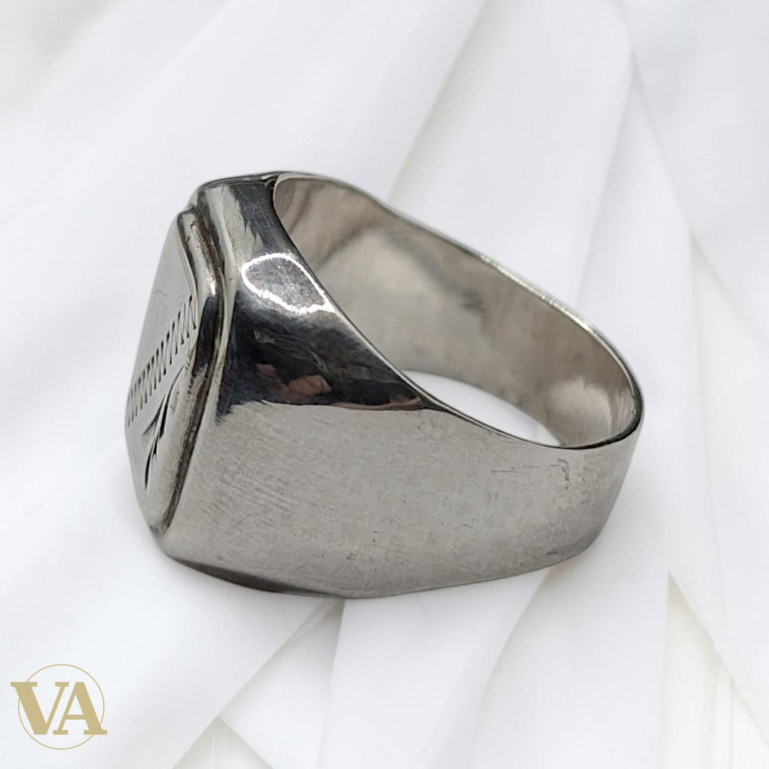 Chevalière Homme Argent 925 Méandre Grec Gravé - Argent 925 - Vindicta