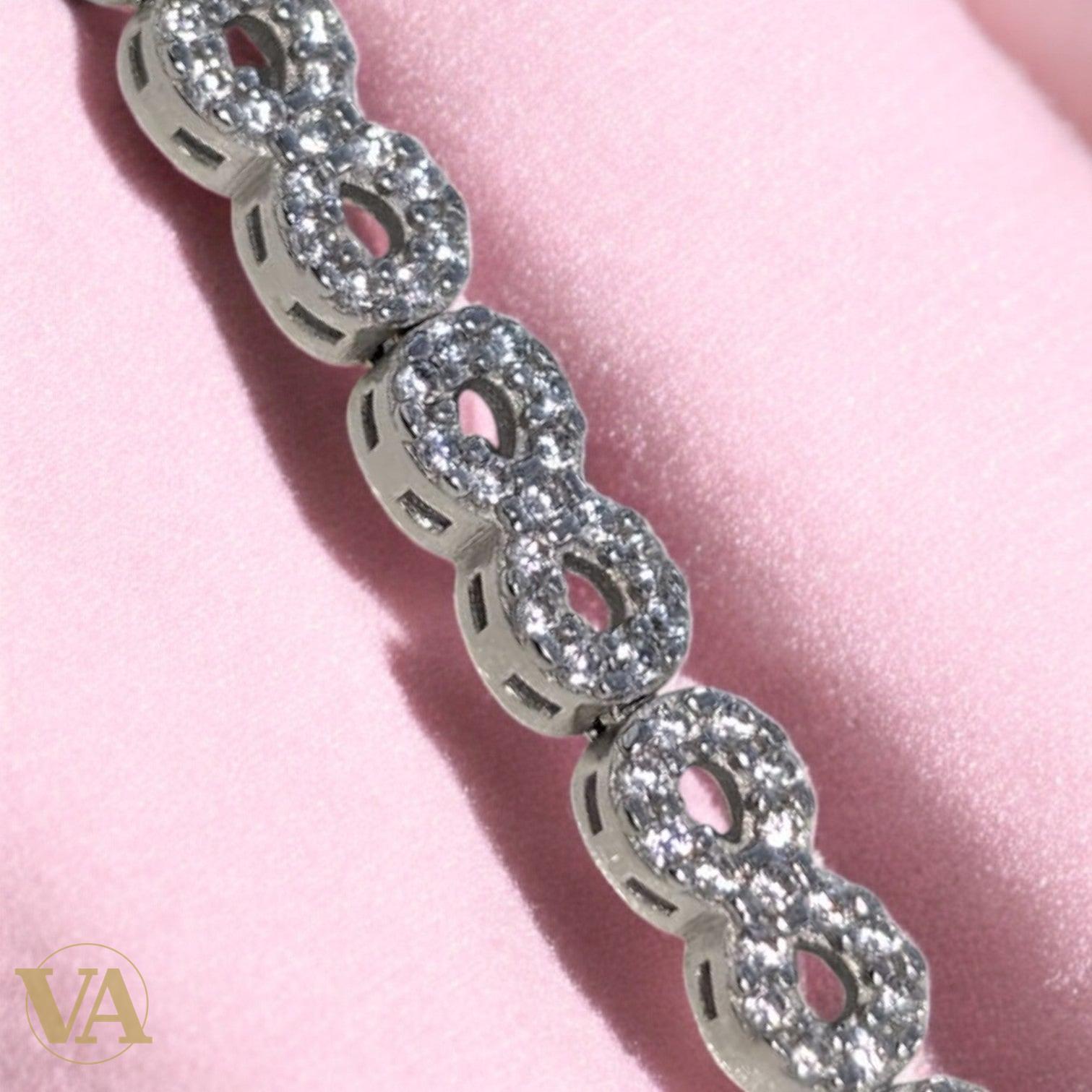 Bracelet Femme Argent 925 Oxydes Noirs – Contraste Élégant