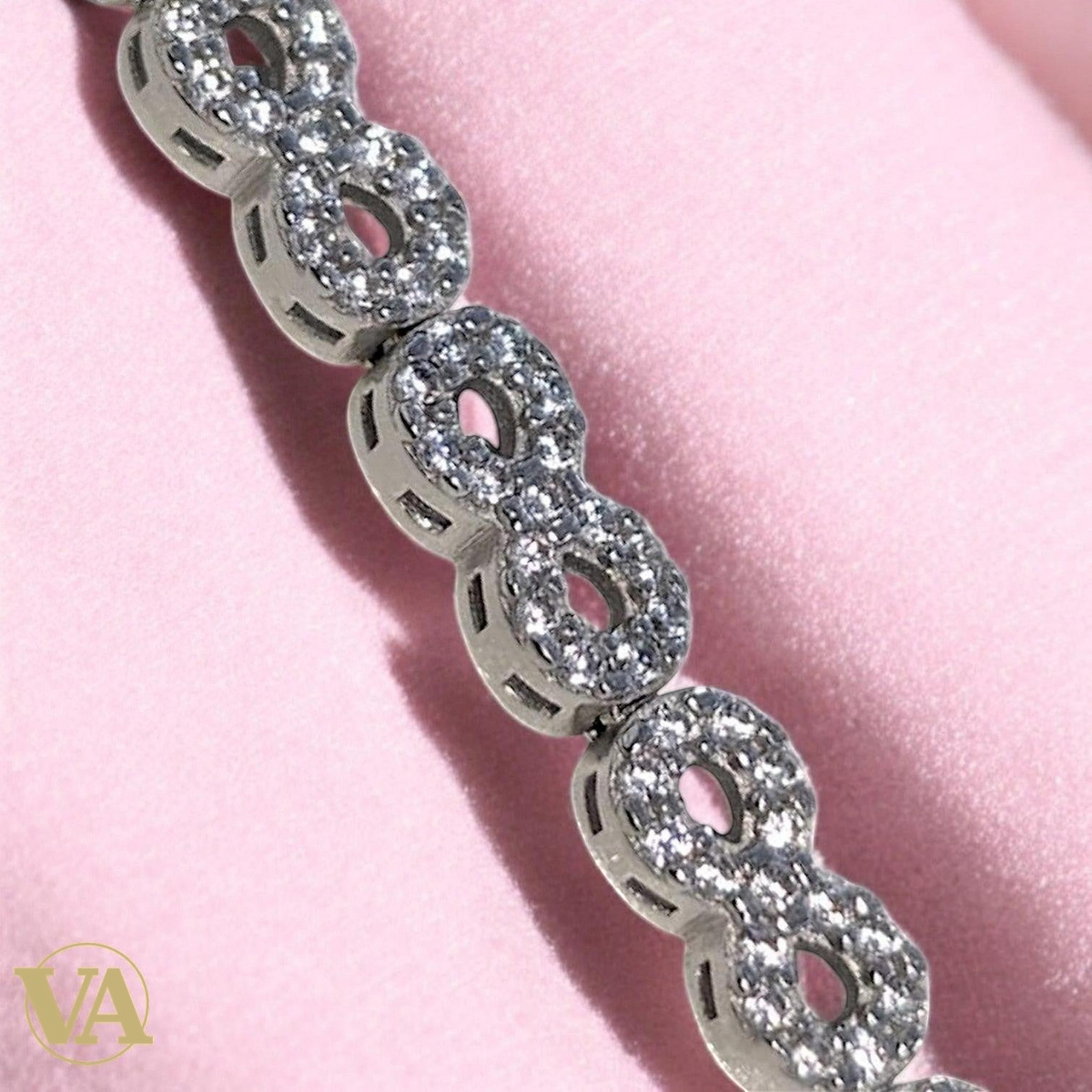 Bracelet Femme Argent 925 Oxydes Noirs – Contraste Élégant