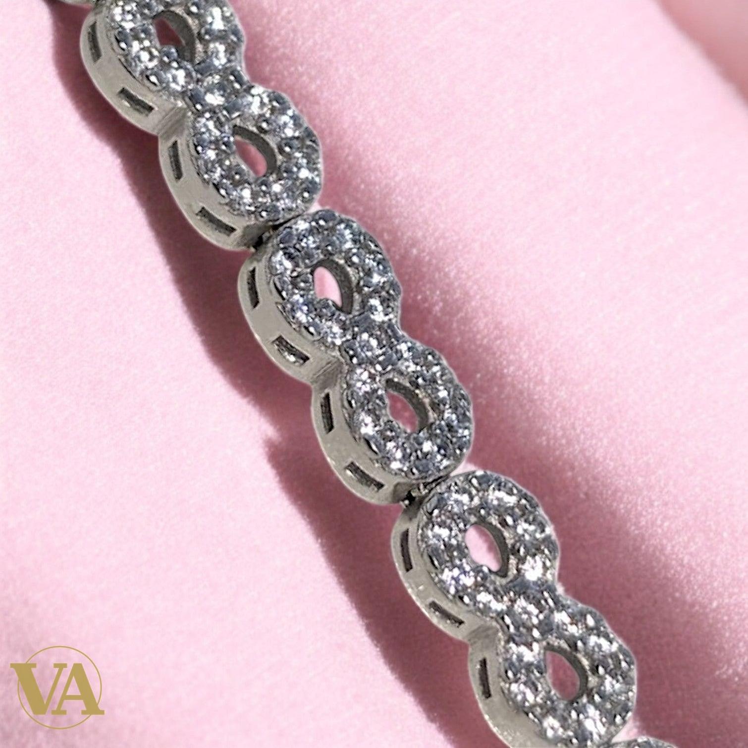 Bracelet Femme Argent 925 Oxydes Noirs – Contraste Élégant