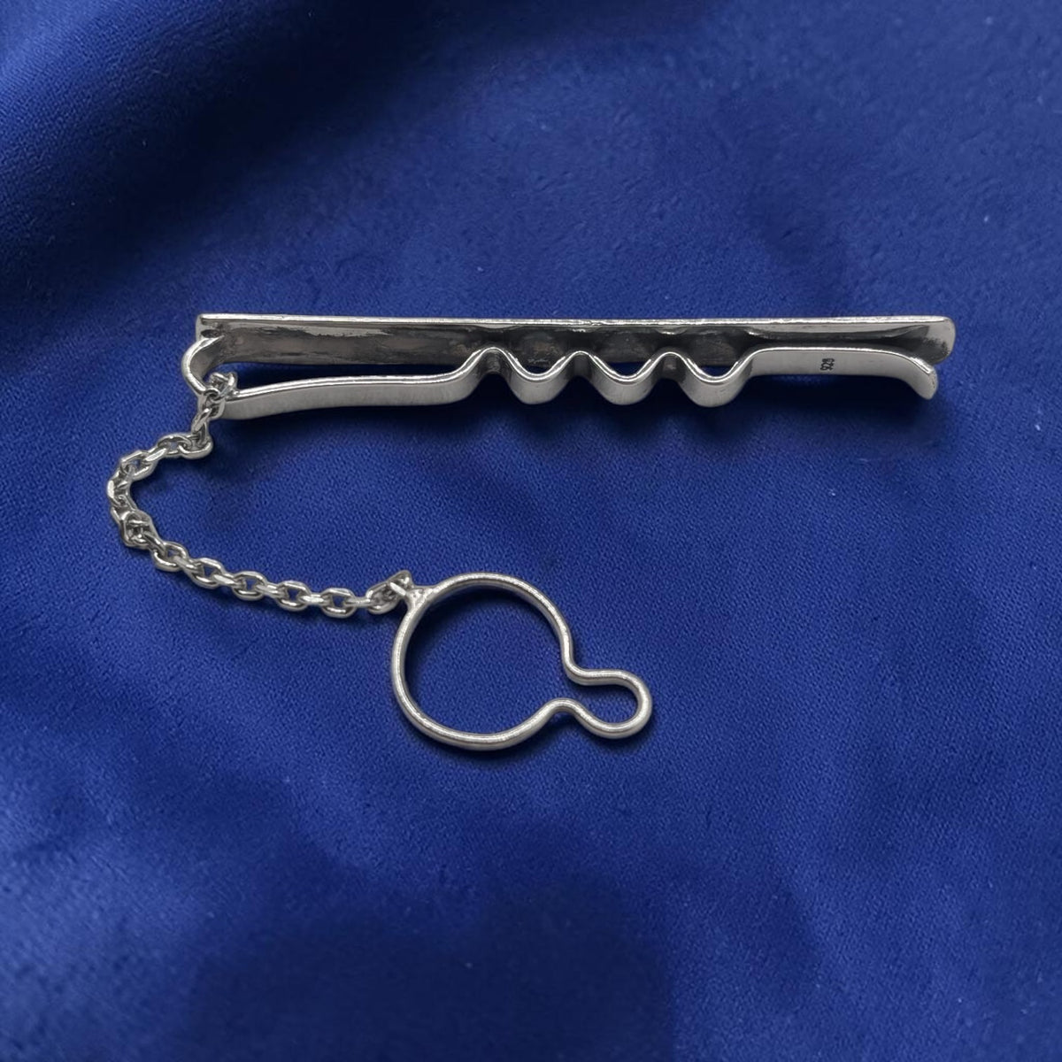 Pince à cravate homme argent 925 lisse à chaîne - Argent 925 - Vindicta