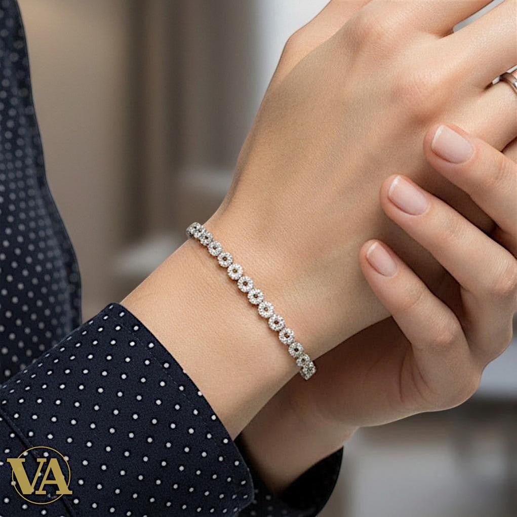 Bracelet Femme Argent 925 Oxydes Noirs – Contraste Élégant | Bijoux Vindicta