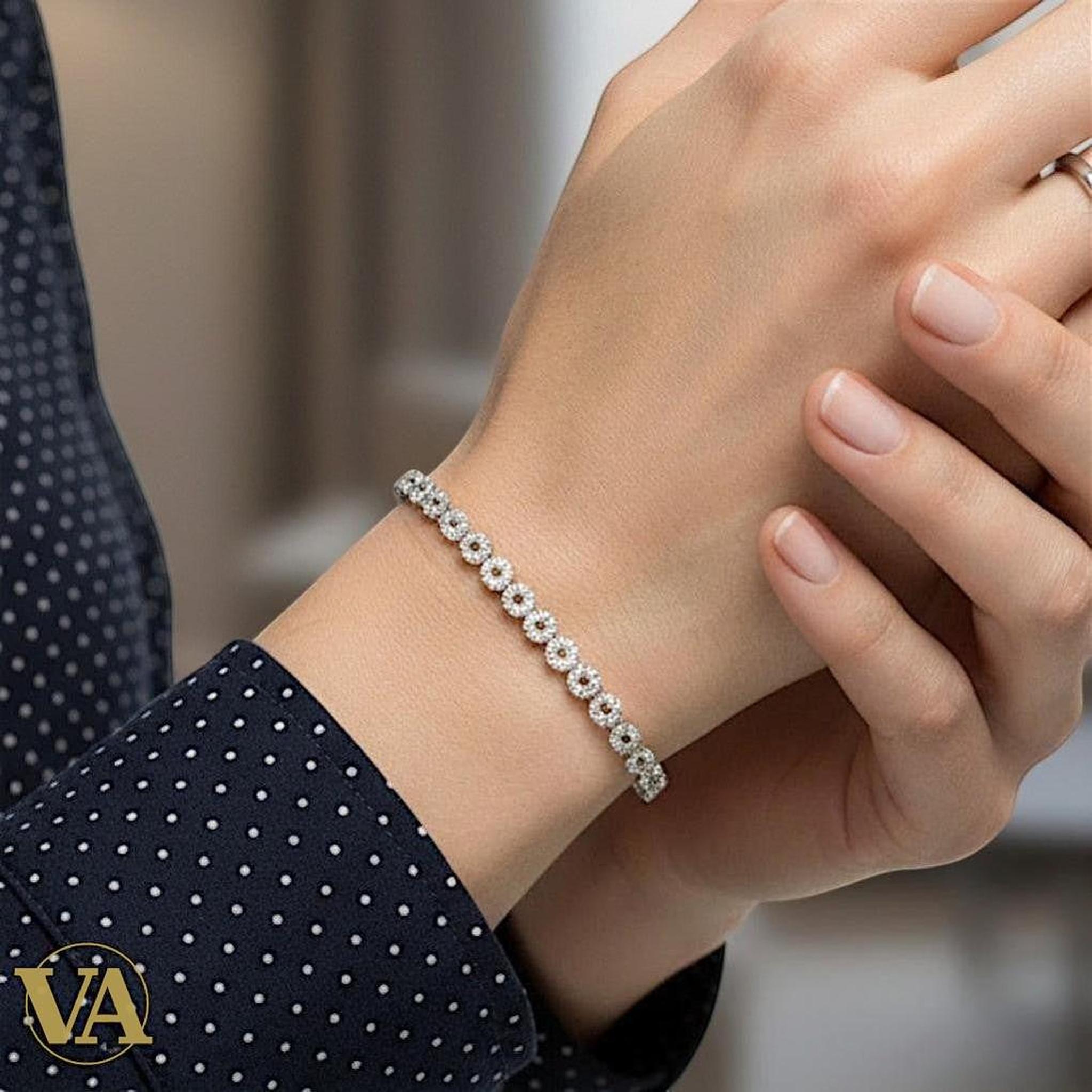 Bracelet Femme Argent 925 Oxydes Noirs – Contraste Élégant | Bijoux Vindicta