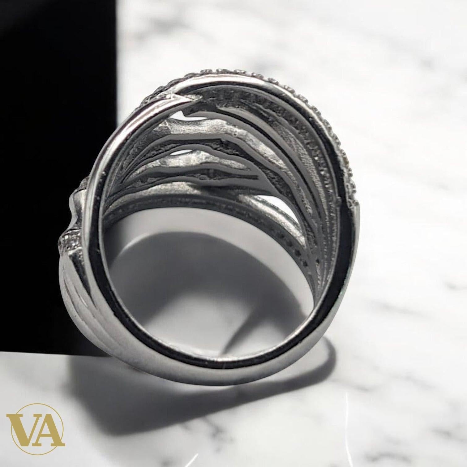 Bague Femme femmes Argent 925 Entrelacs Oxydes Blancs | Bijoux Vindicta