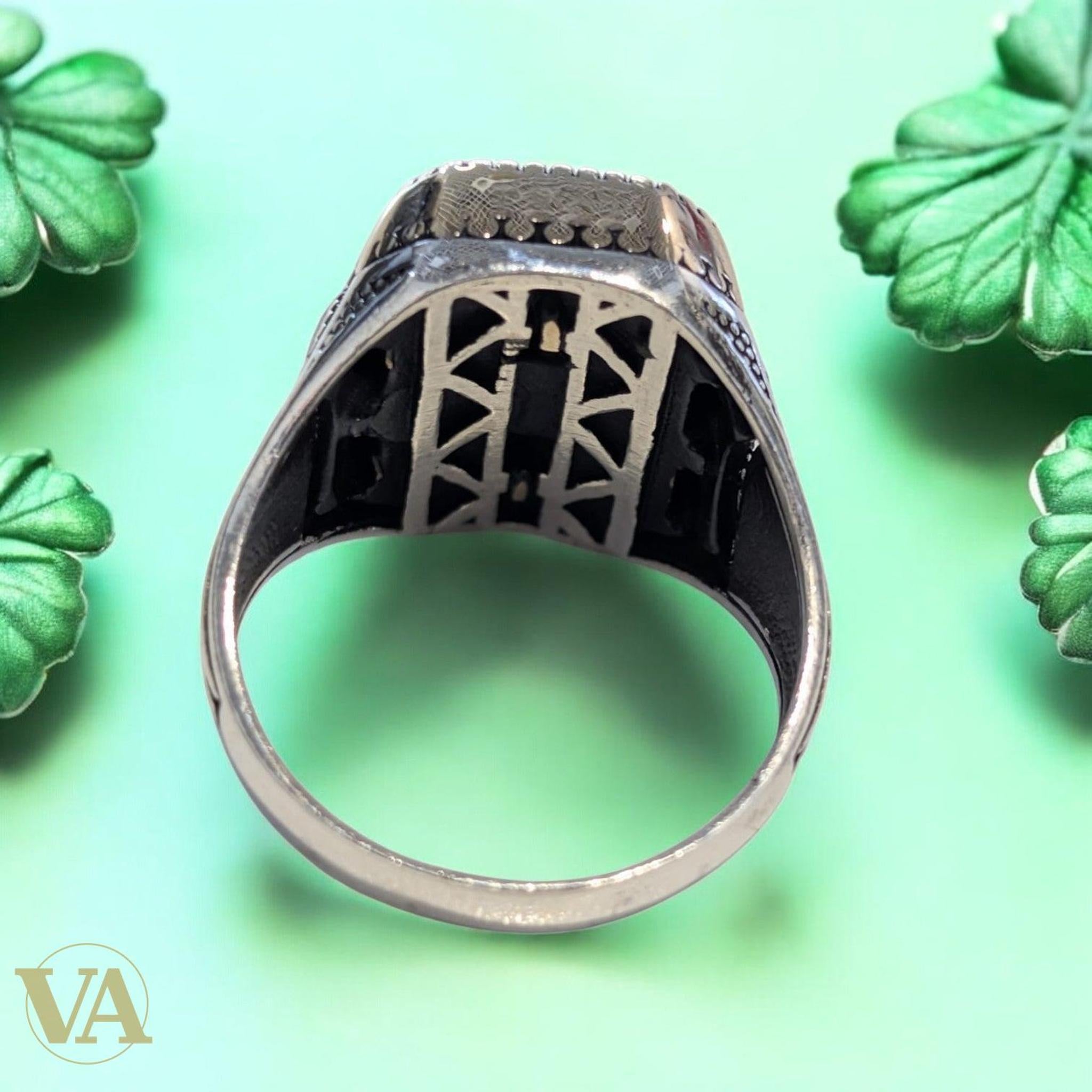 Bague Homme – Onyx Noir – Argent 925 - Argent 925 - Vindicta