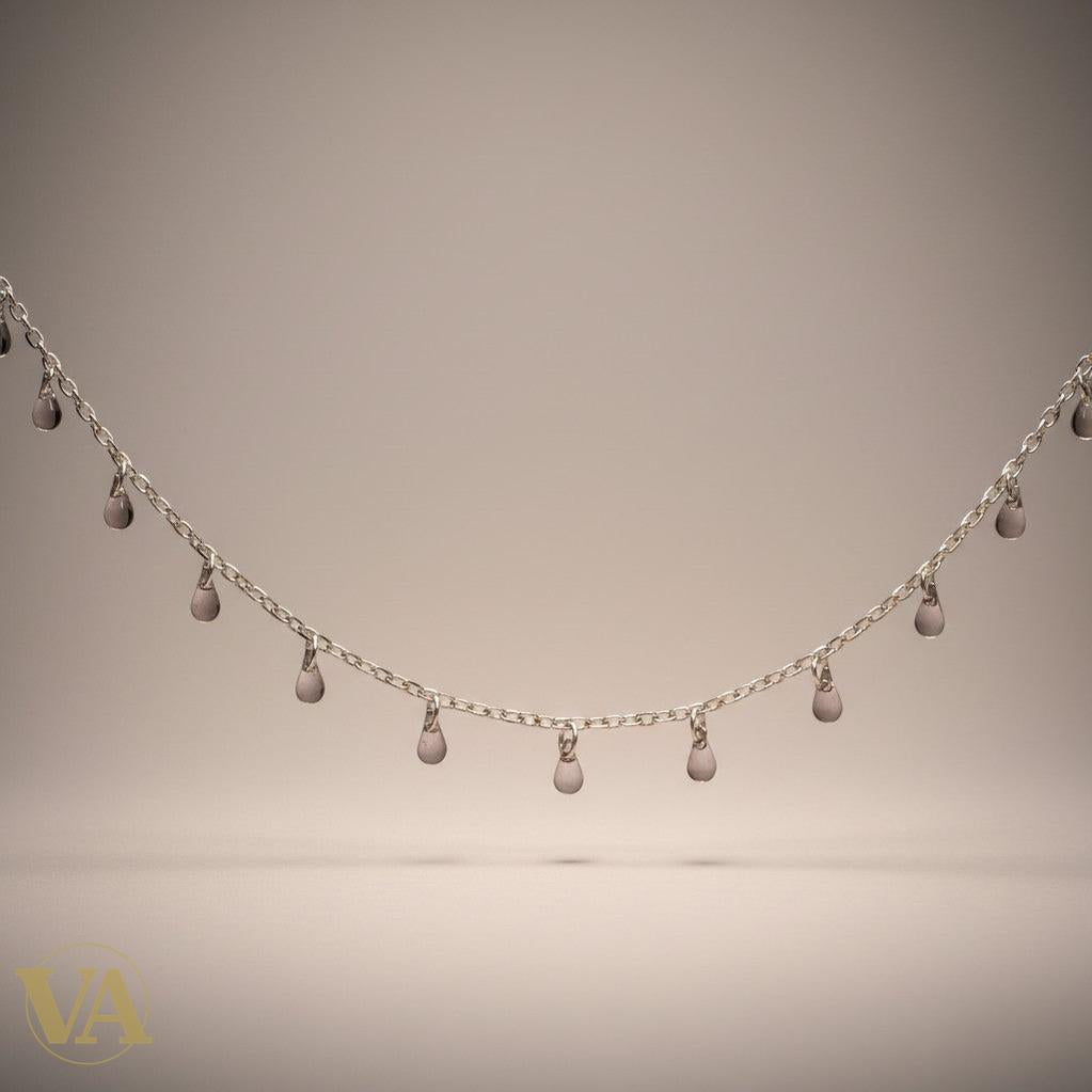 Collier Femme Argent 925 Plaqué Or Rose – Breloques Larmes Pluie d’Or-Vindicta : Bijoux Argent 925 Massif, Luxe et Héritage