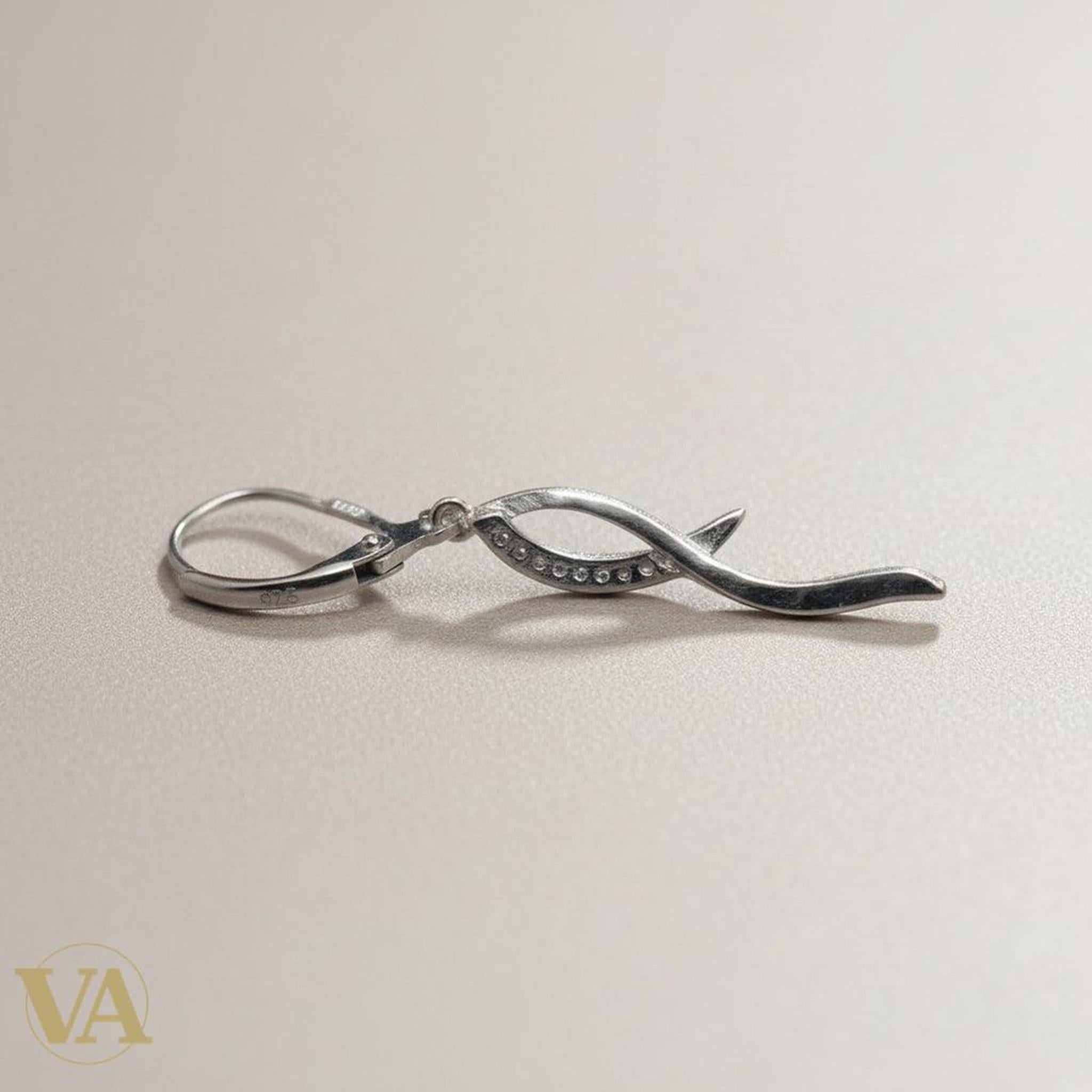 Boucles d'Oreilles Femme Pendantes Argent 925 – Torsade & Zirconium - Argent 925 - Vindicta