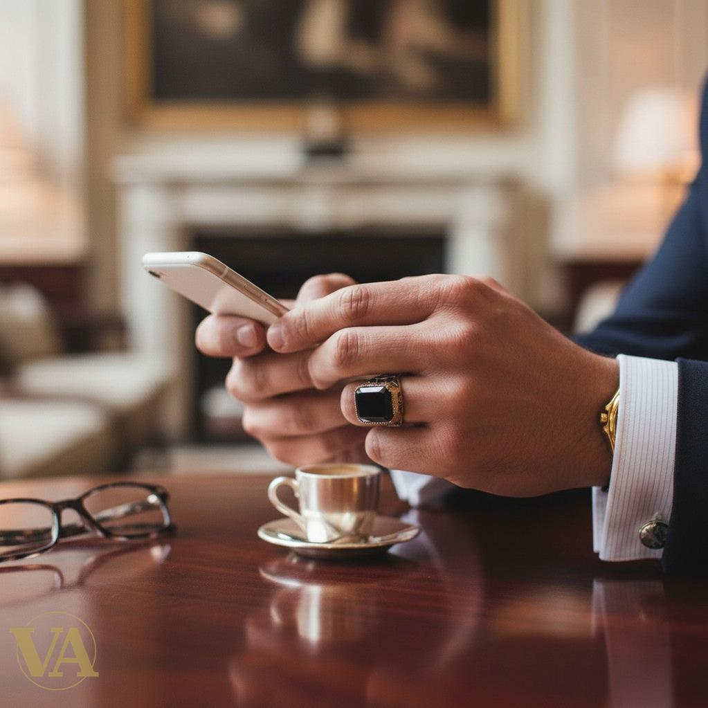 Bague Homme – Onyx Noir – Argent 925