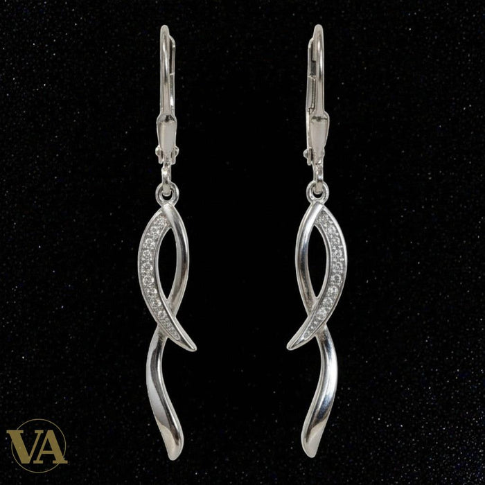 Boucles d'Oreilles Femme Pendantes Argent 925 – Torsade & Zirconium