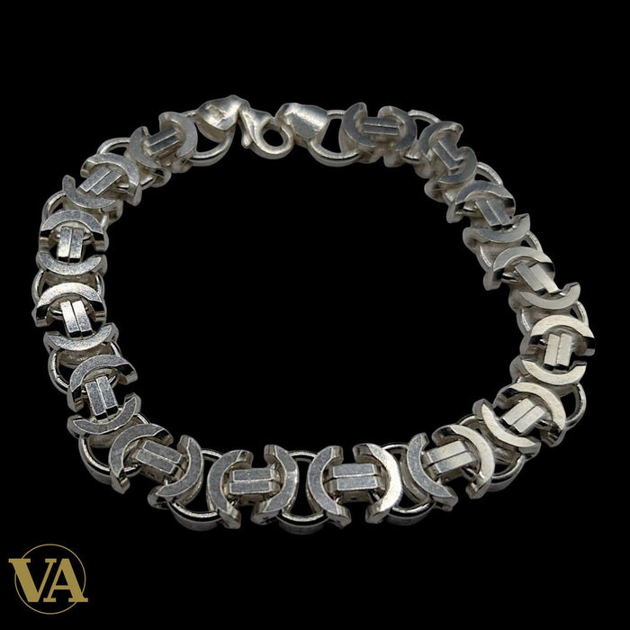 Bracelet Homme Argent 925 – Maille Large 11 mm Architecturale