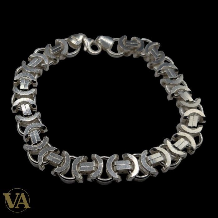 Bracelet Homme Argent 925 – Maille Large 11 mm Architecturale