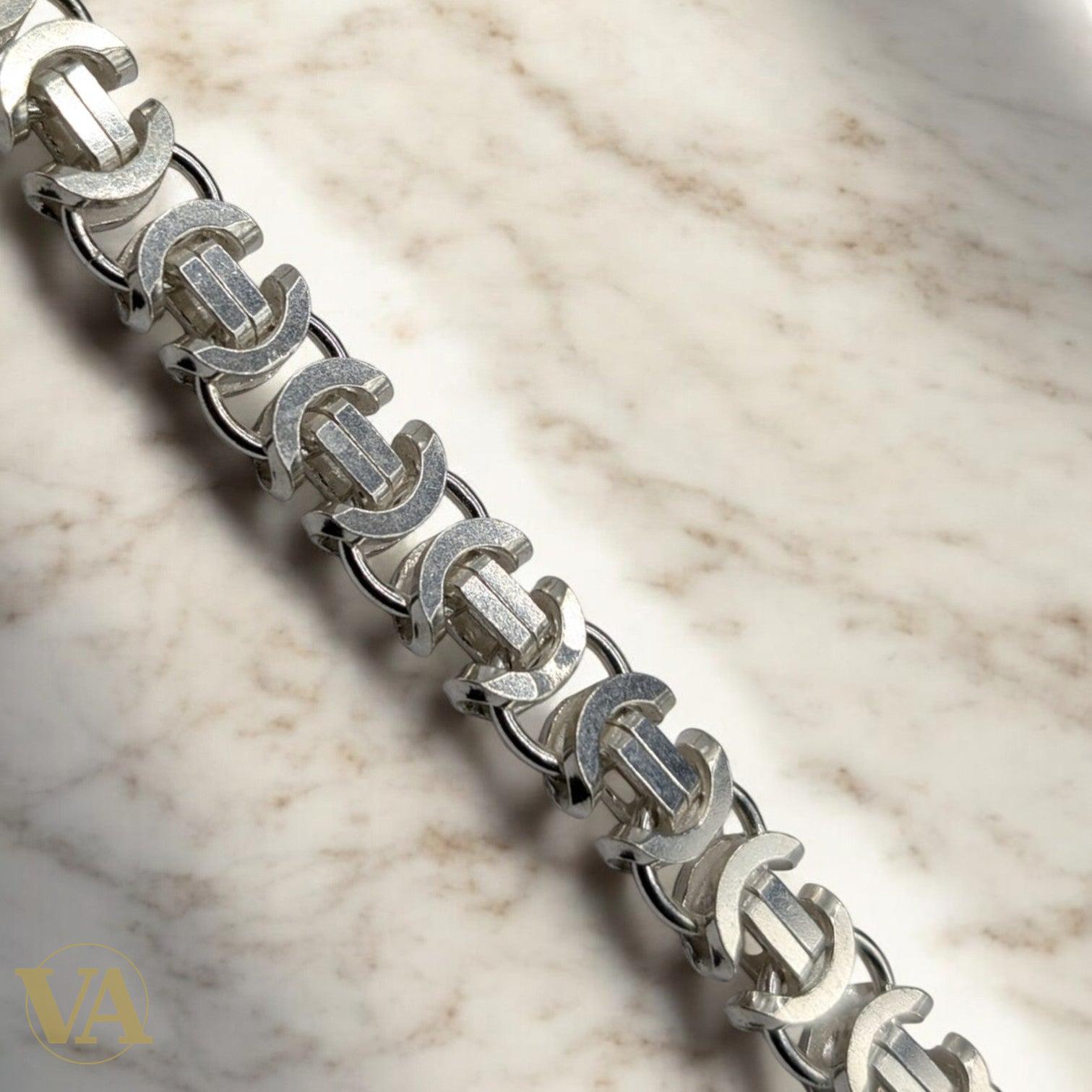 Bracelet Homme Argent 925 – Maille Large 11 mm Architecturale