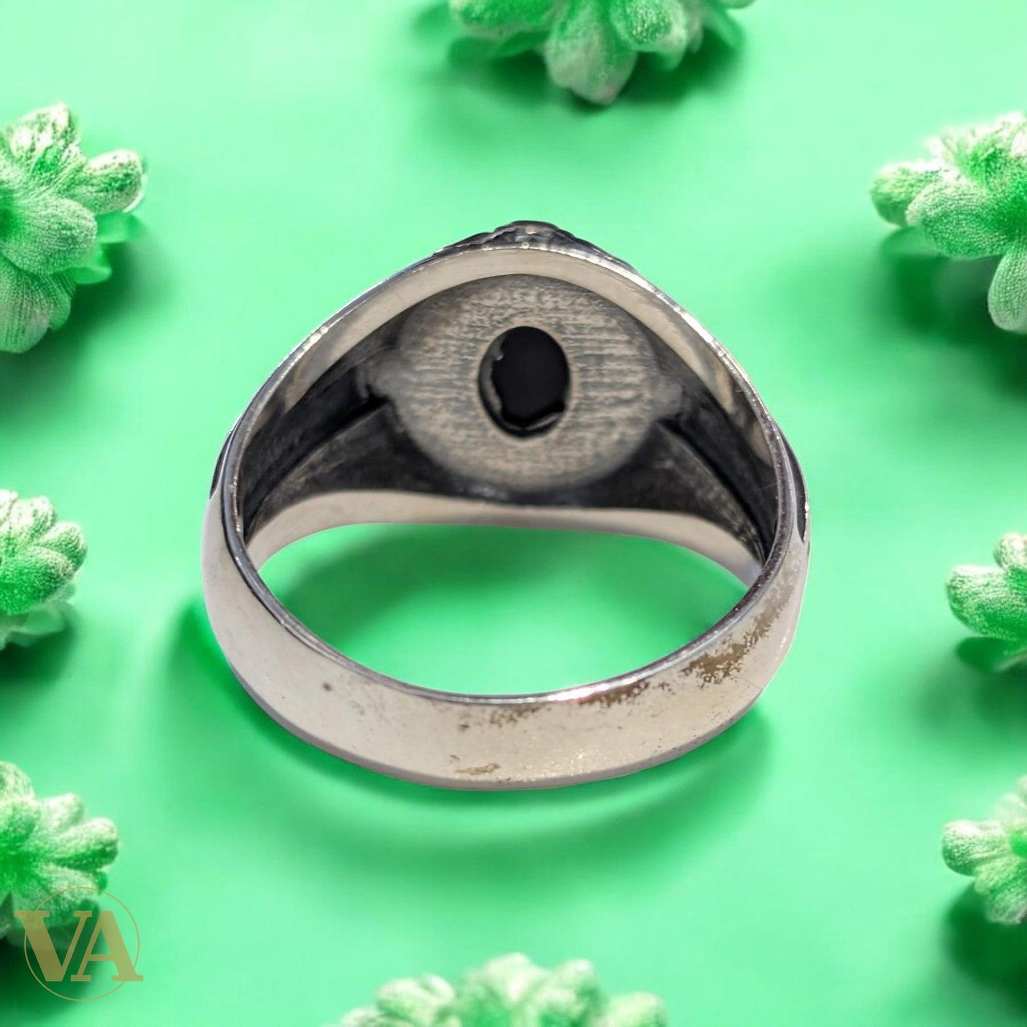 Bague Homme Argent 925 – Onyx Noir Naturel - Argent 925 - Vindicta