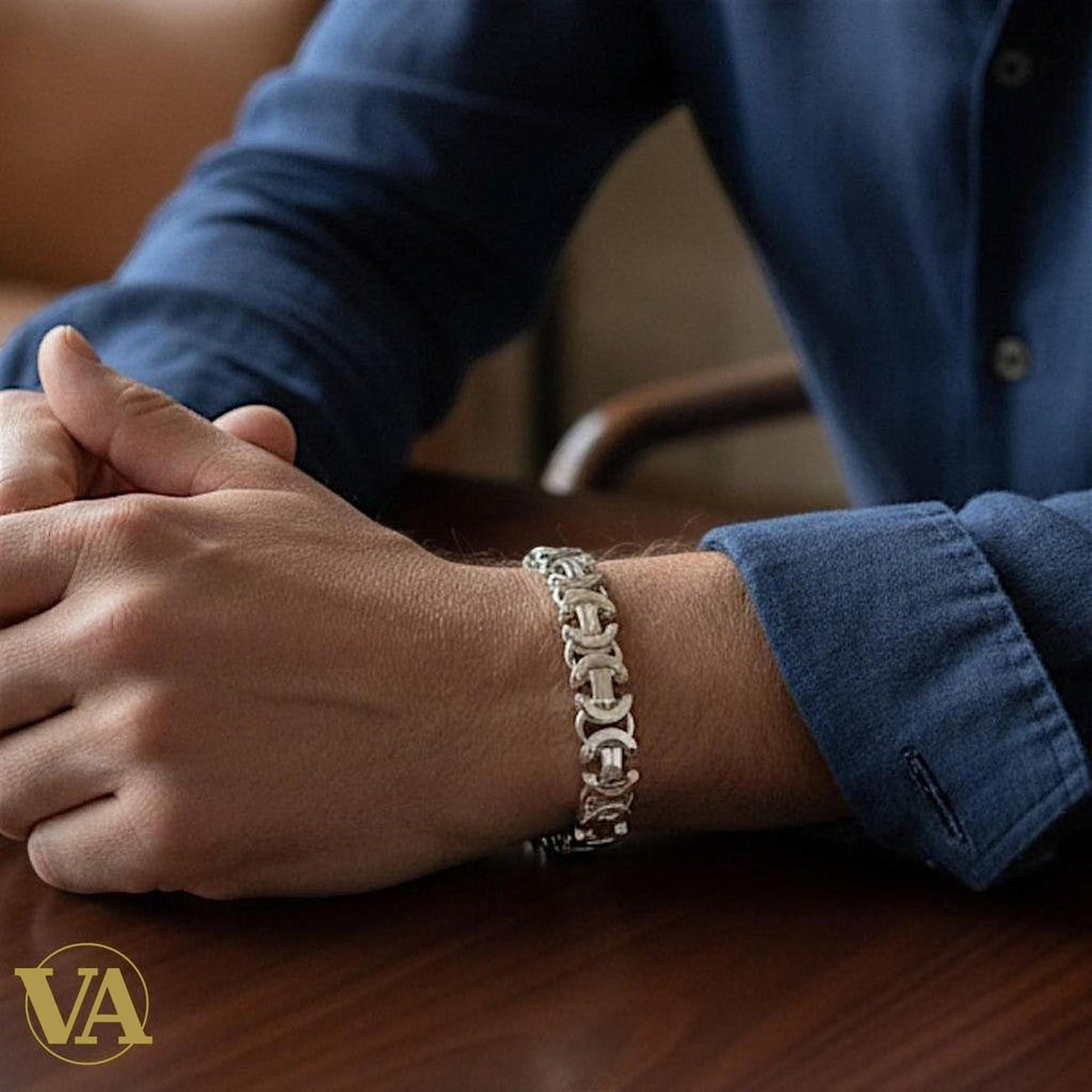Bracelet Homme Argent 925 – Maille Large 11 mm Architecturale