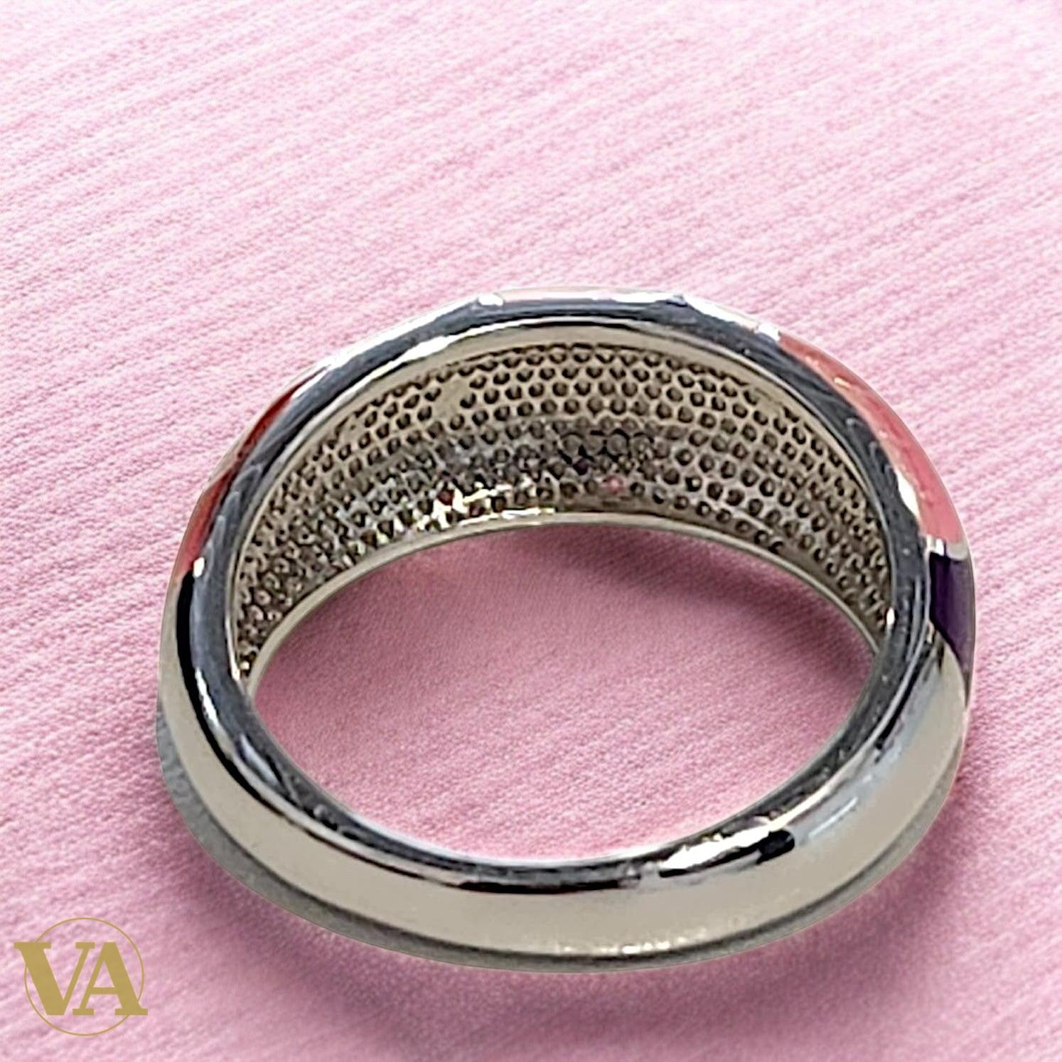 Bague Femme Argent 925 Émail Rose Lotus – Bijou Floral Élégant